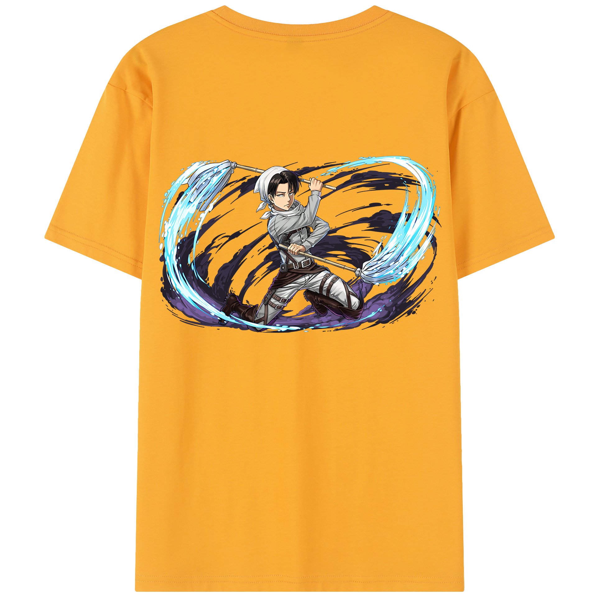 （画像用） 進撃の巨人 リヴァイ·アッカーマン Attack on Titan Levi Ackerman 綿100％半袖Tシャツ（背面プリント）