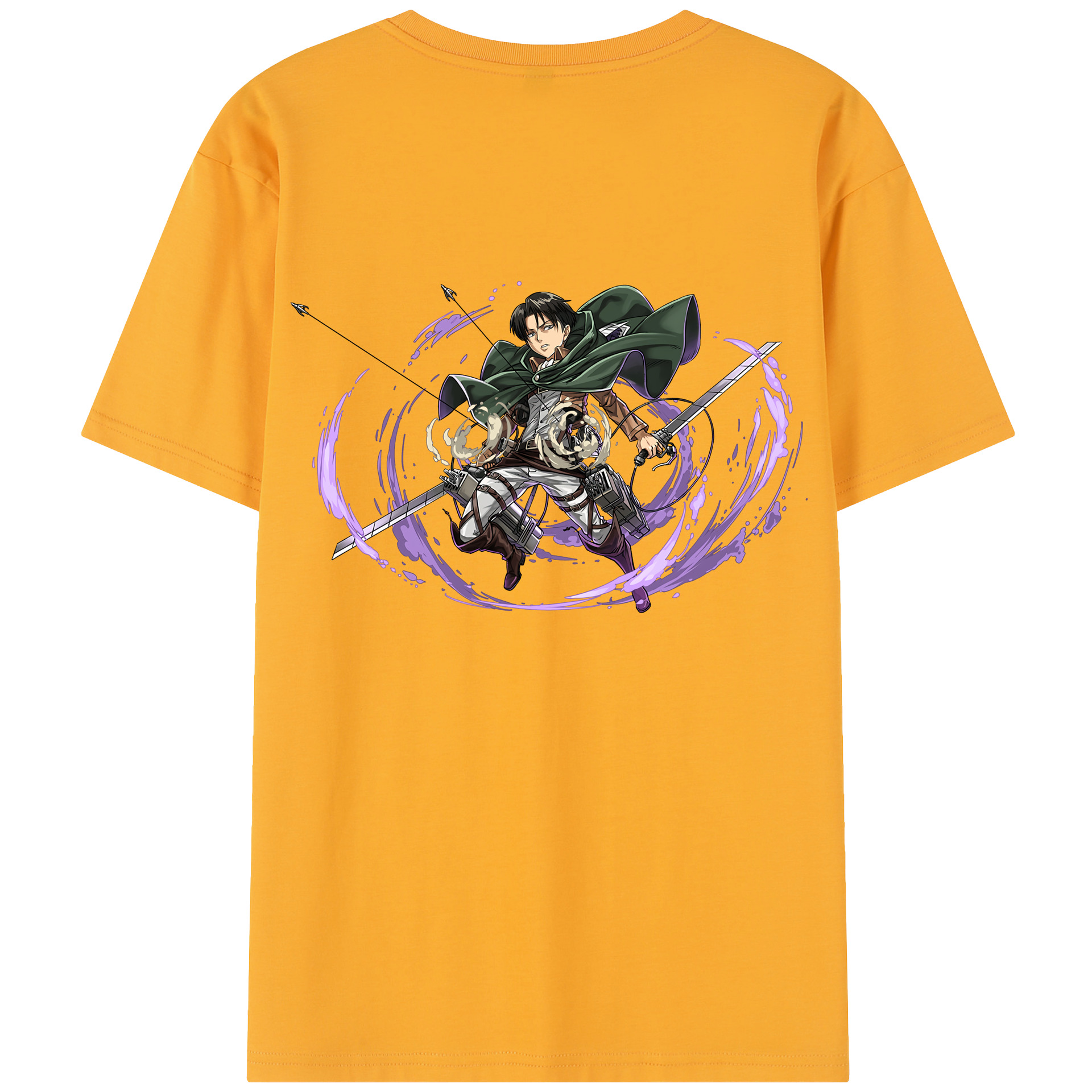 （画像用） 進撃の巨人 リヴァイ·アッカーマン Attack on Titan Levi Ackerman 綿100％半袖Tシャツ（背面プリント）