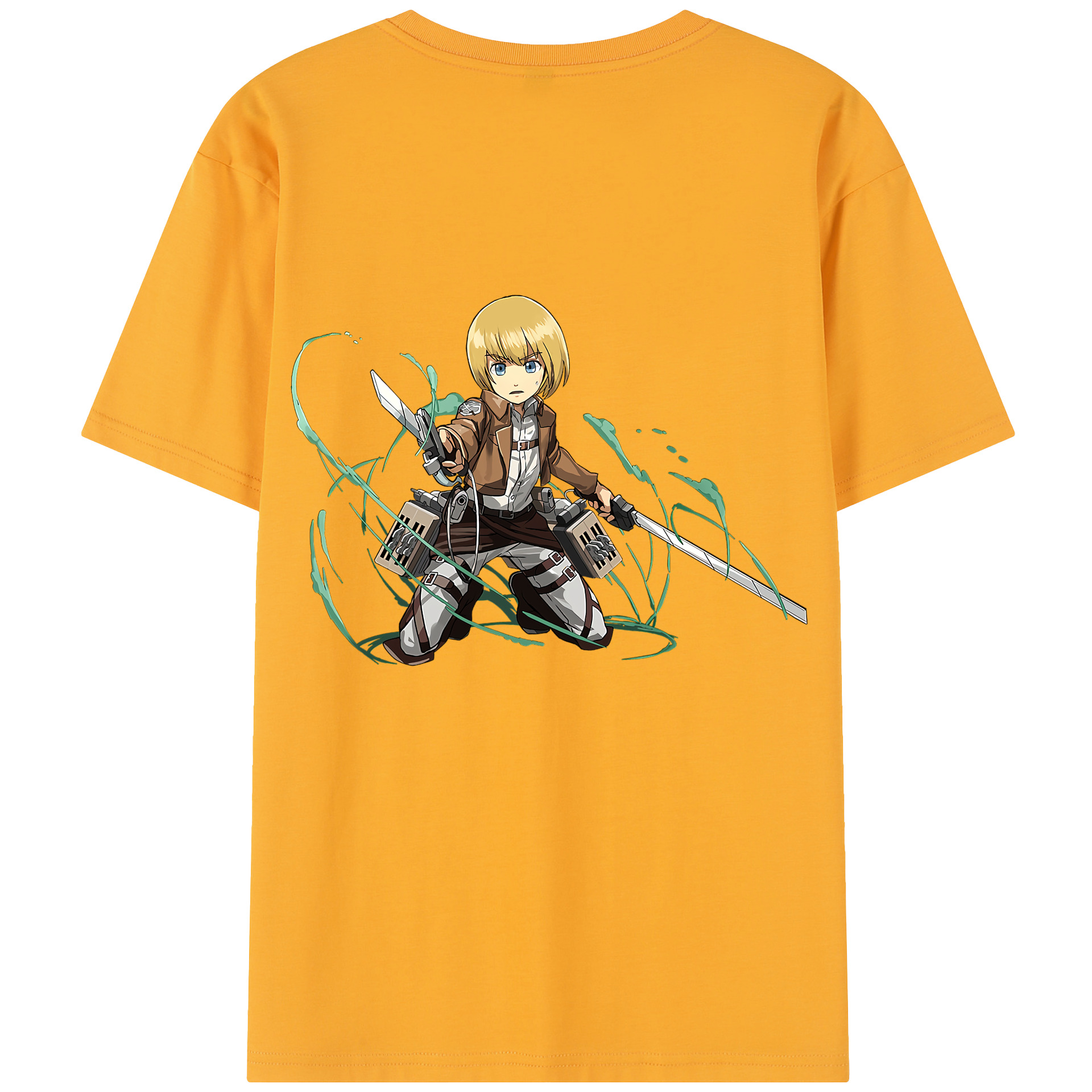 （画像用） 進撃の巨人 アルミン·アルレルト Attack on Titan Armin Arlert 綿100％半袖Tシャツ（背面プリント）