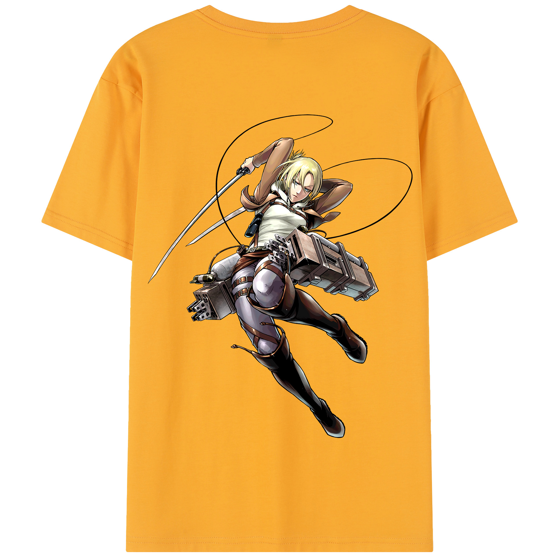（画像用） 進撃の巨人 アニ・レオンハート Attack on Titan Annie Leonhart 綿100％半袖Tシャツ（背面プリント）