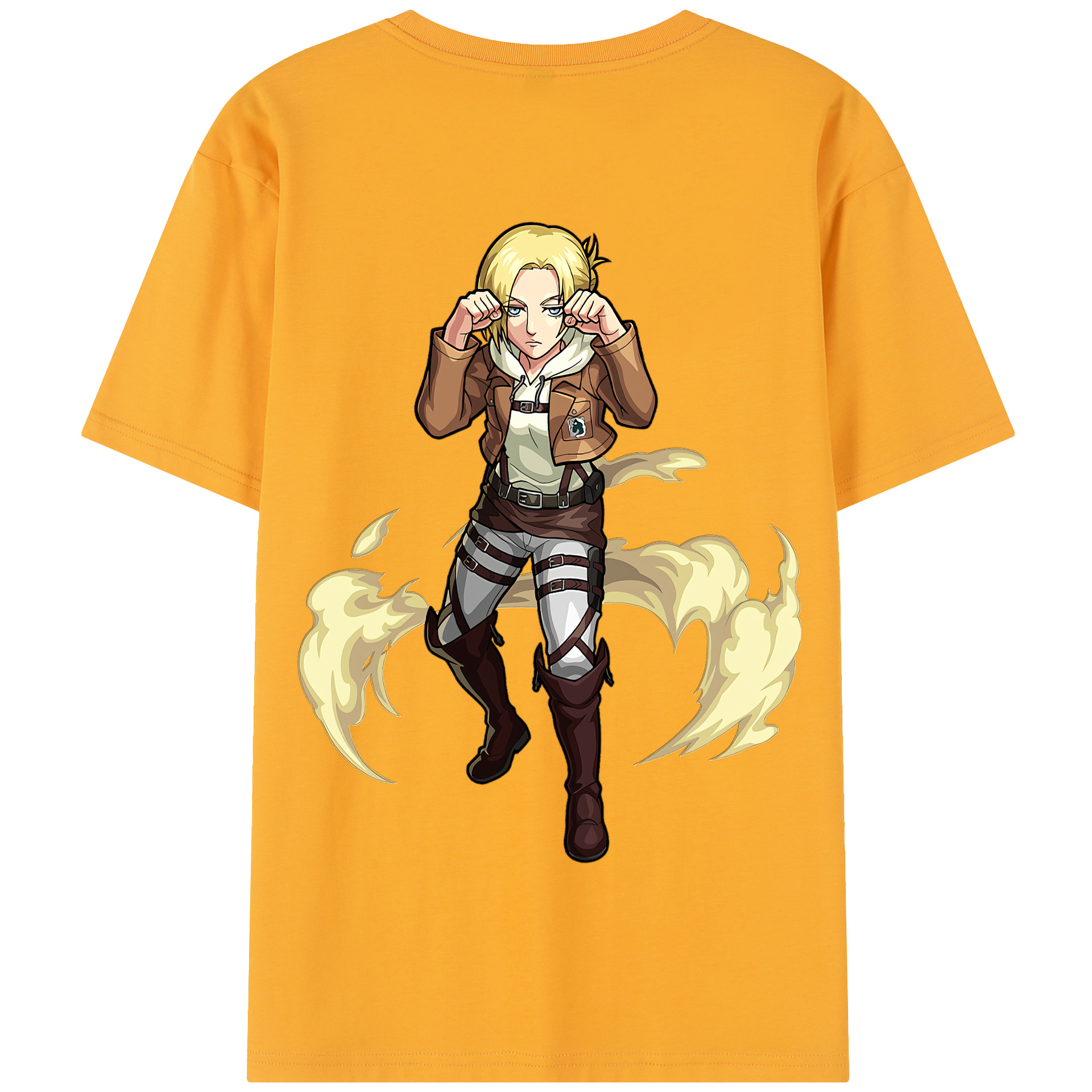 （画像用） 進撃の巨人 アニ・レオンハート Attack on Titan Annie Leonhart 綿100％半袖Tシャツ（背面プリント）
