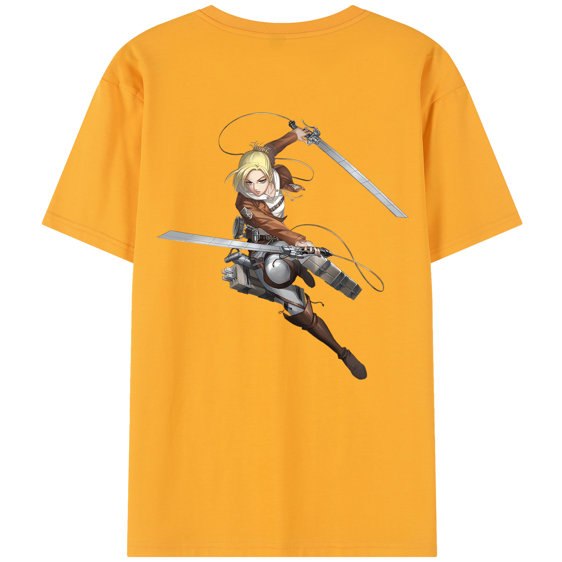 （画像用） 進撃の巨人 アニ・レオンハート Attack on Titan Annie Leonhart 綿100％半袖Tシャツ（背面プリント）