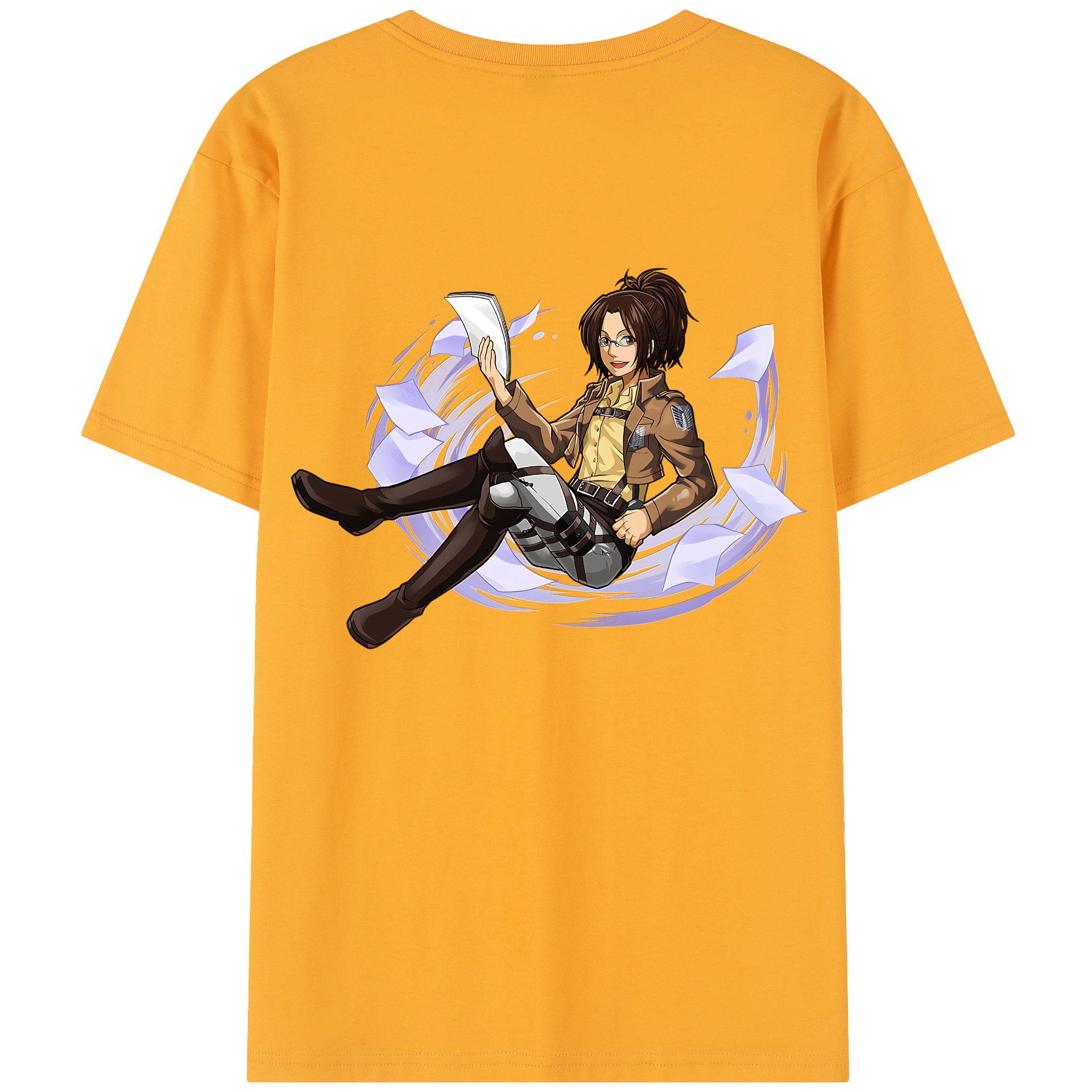 （画像用） 進撃の巨人 ハンジ·ゾエ Attack on Titan Hanji Zoe 綿100％半袖Tシャツ（背面プリント）