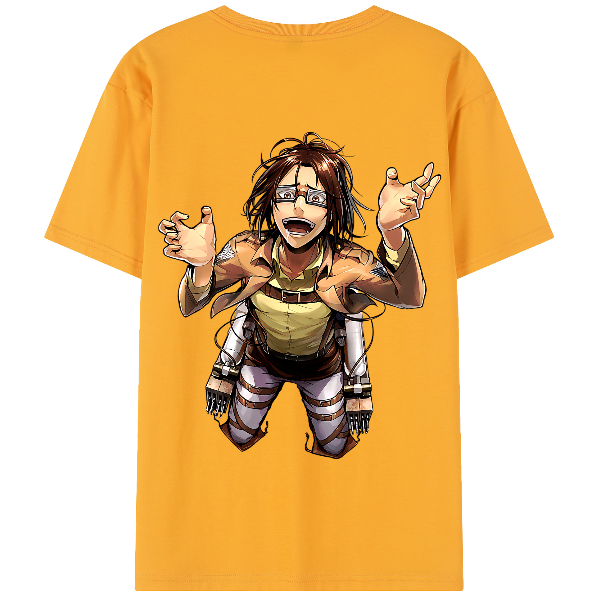 （画像用） 進撃の巨人 ハンジ·ゾエ Attack on Titan Hanji Zoe 綿100％半袖Tシャツ（背面プリント）