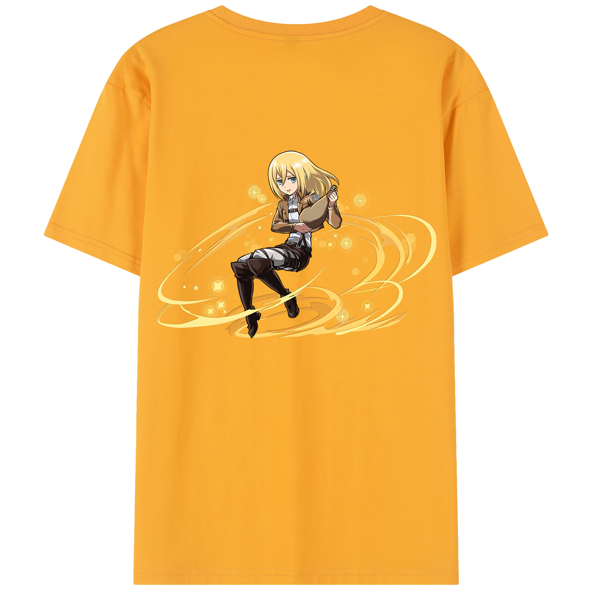 （画像用） 進撃の巨人 クリスタ·レンズ Attack on Titan Christa Lenz 綿100％半袖Tシャツ（背面プリント）