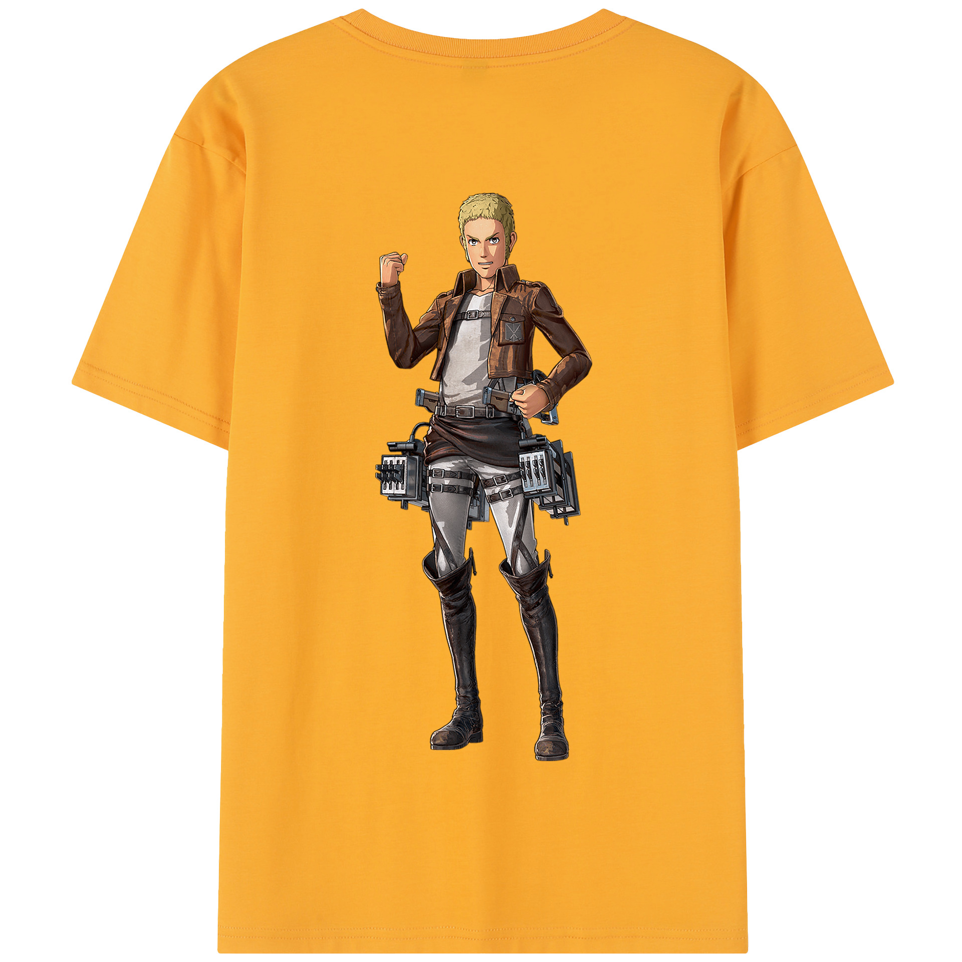 （画像用） 進撃の巨人 ライナー・ブラウン Attack on Titan Reiner Braun 綿100％半袖Tシャツ（背面プリント）
