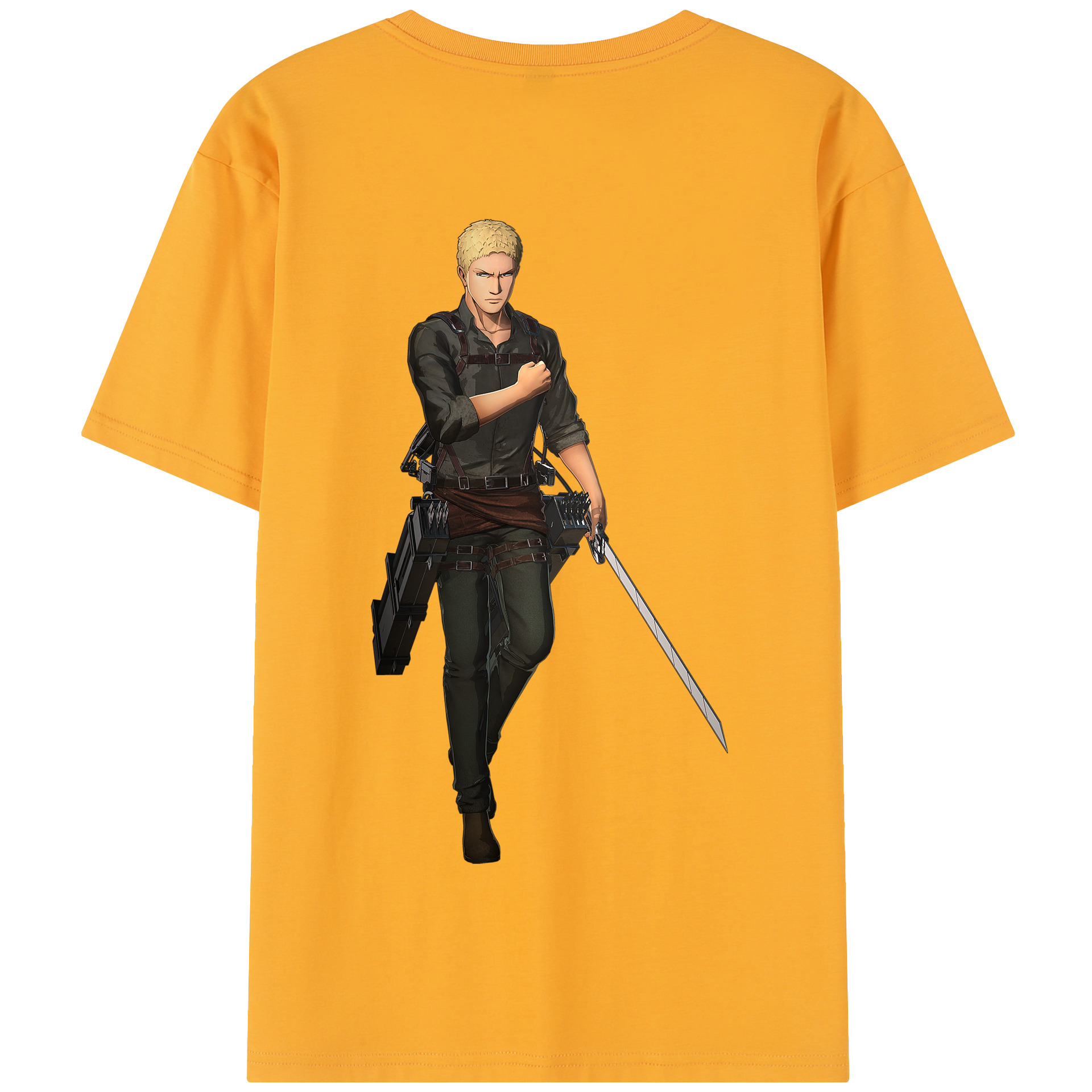 （画像用） 進撃の巨人 ライナー・ブラウン Attack on Titan Reiner Braun 綿100％半袖Tシャツ（背面プリント）