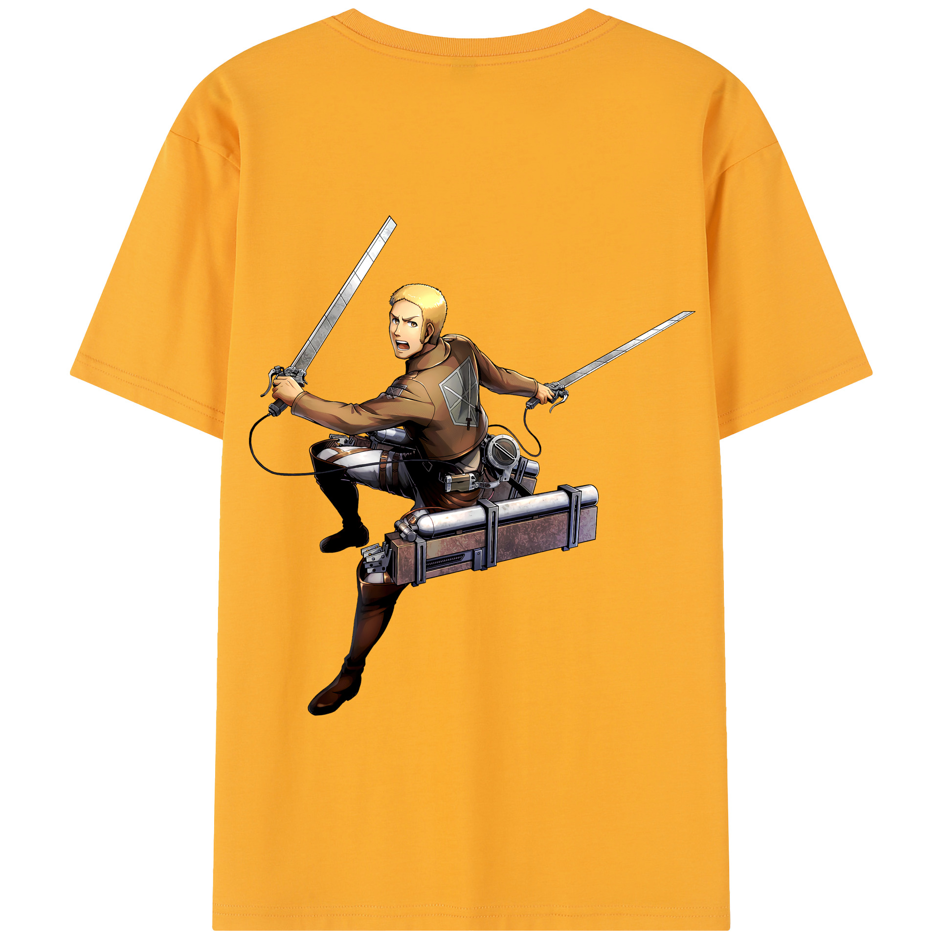 （画像用） 進撃の巨人 ライナー・ブラウン Attack on Titan Reiner Braun 綿100％半袖Tシャツ（背面プリント）