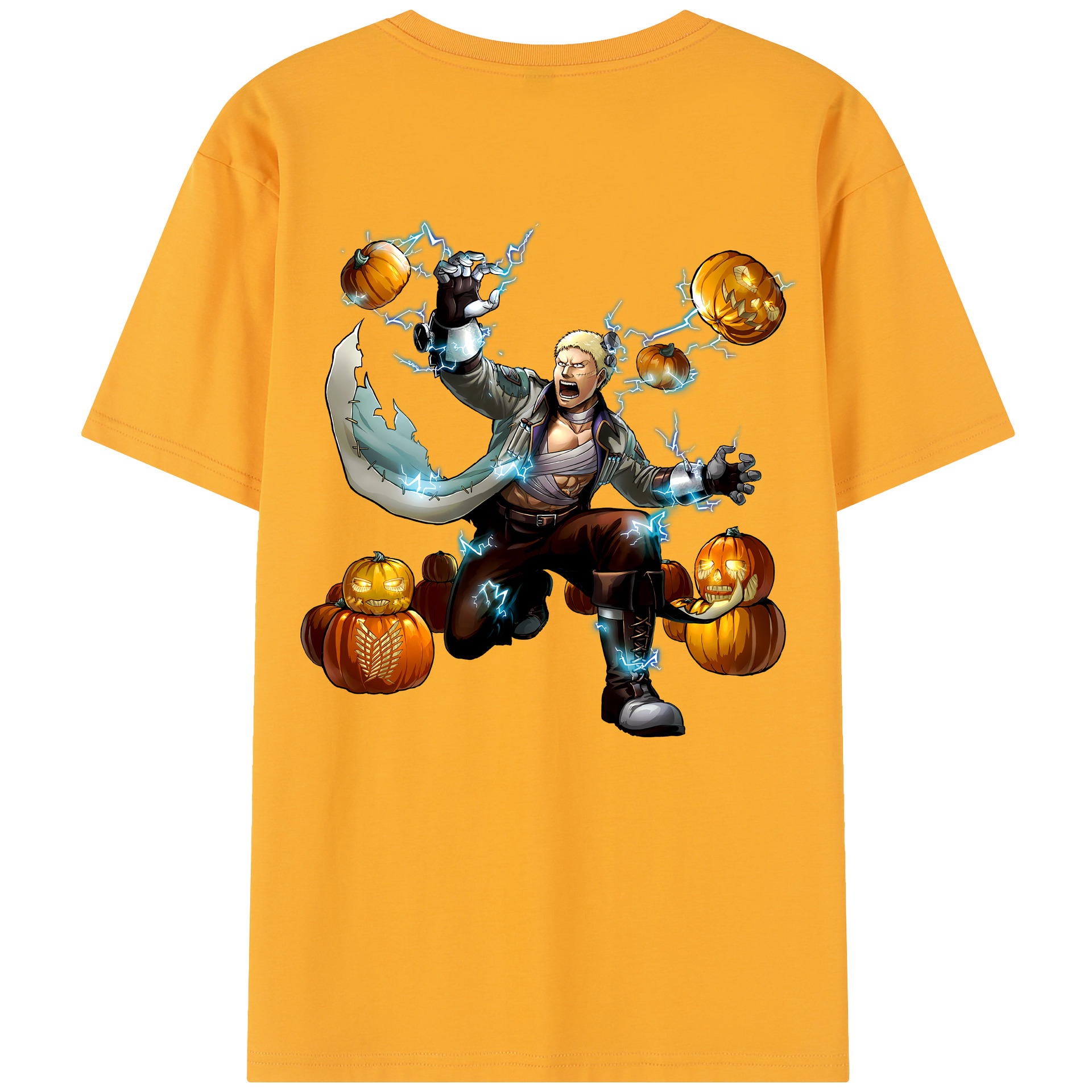 （画像用） 進撃の巨人 ライナー・ブラウン Attack on Titan Reiner Braun 綿100％半袖Tシャツ（背面プリント）