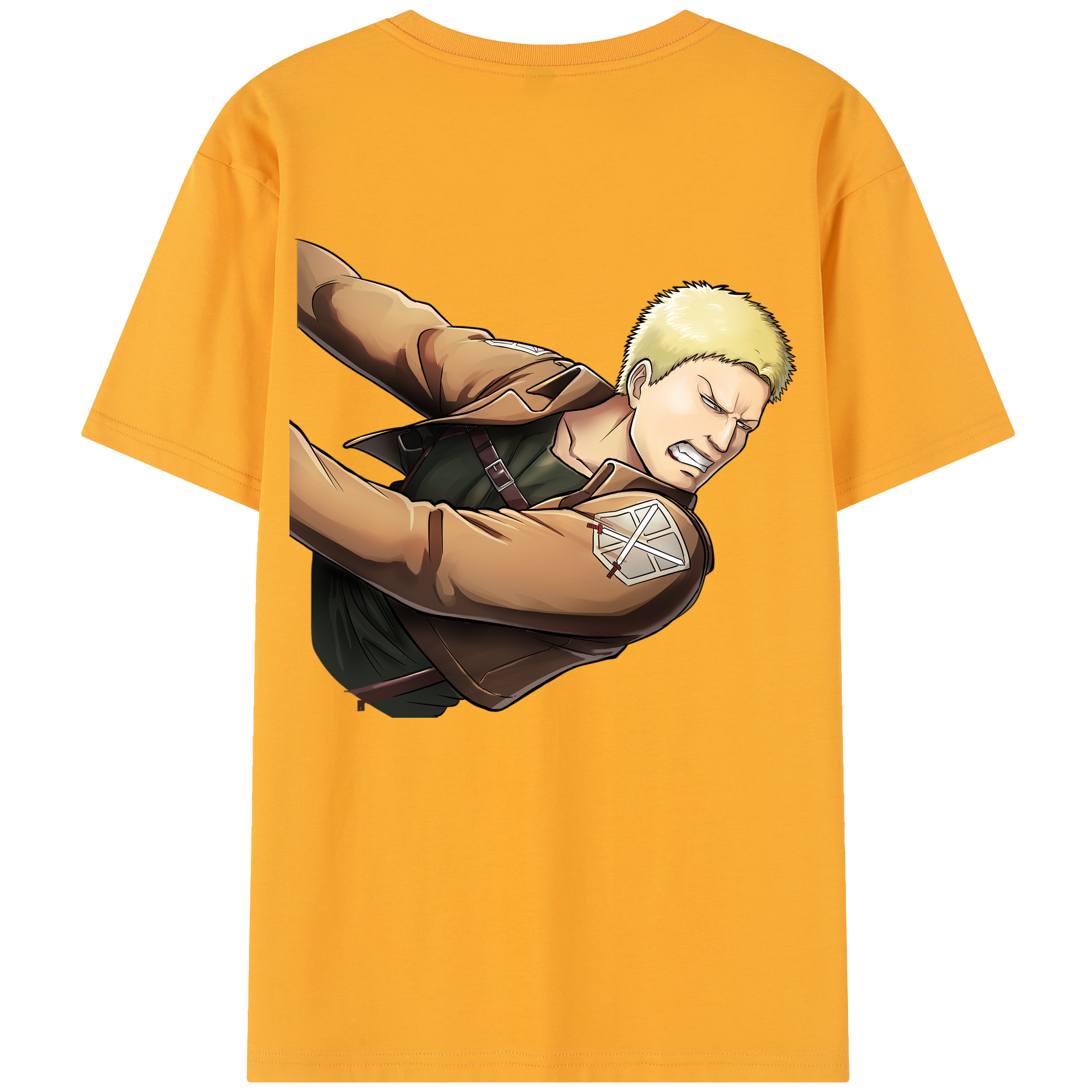 （画像用） 進撃の巨人 ライナー・ブラウン Attack on Titan Reiner Braun 綿100％半袖Tシャツ（背面プリント）