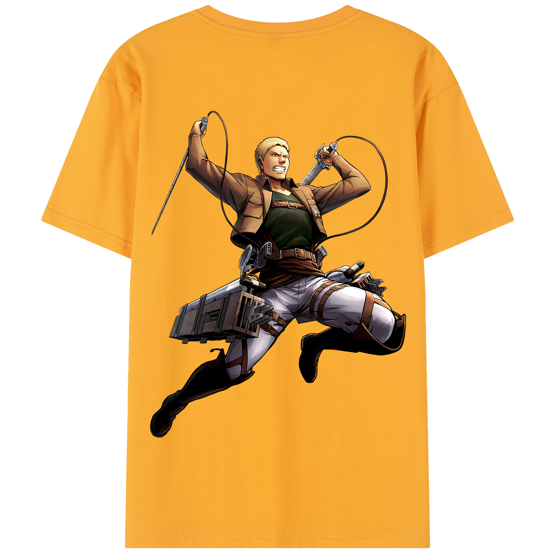 （画像用） 進撃の巨人 ライナー・ブラウン Attack on Titan Reiner Braun 綿100％半袖Tシャツ（背面プリント）
