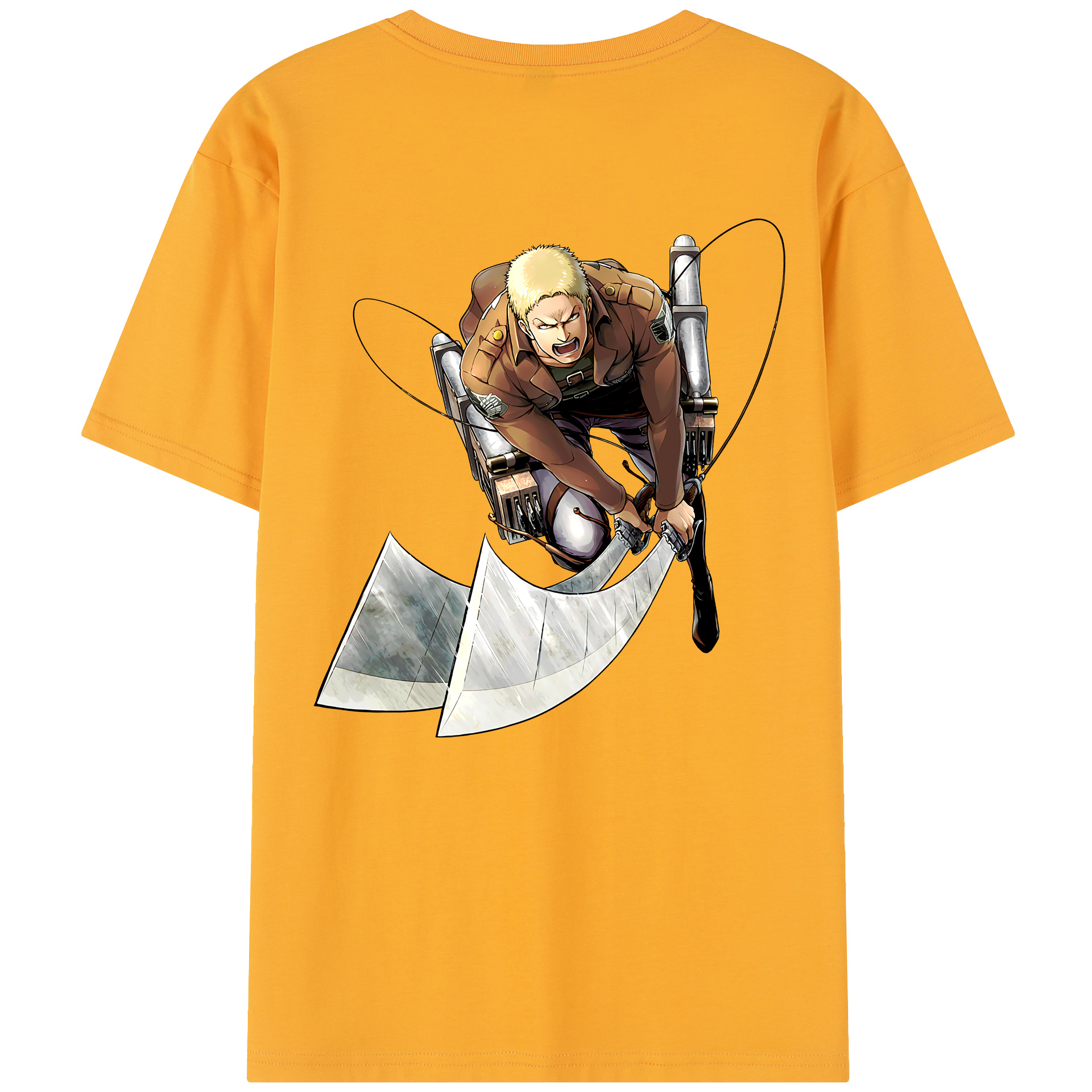 （画像用） 進撃の巨人 ライナー・ブラウン Attack on Titan Reiner Braun 綿100％半袖Tシャツ（背面プリント）