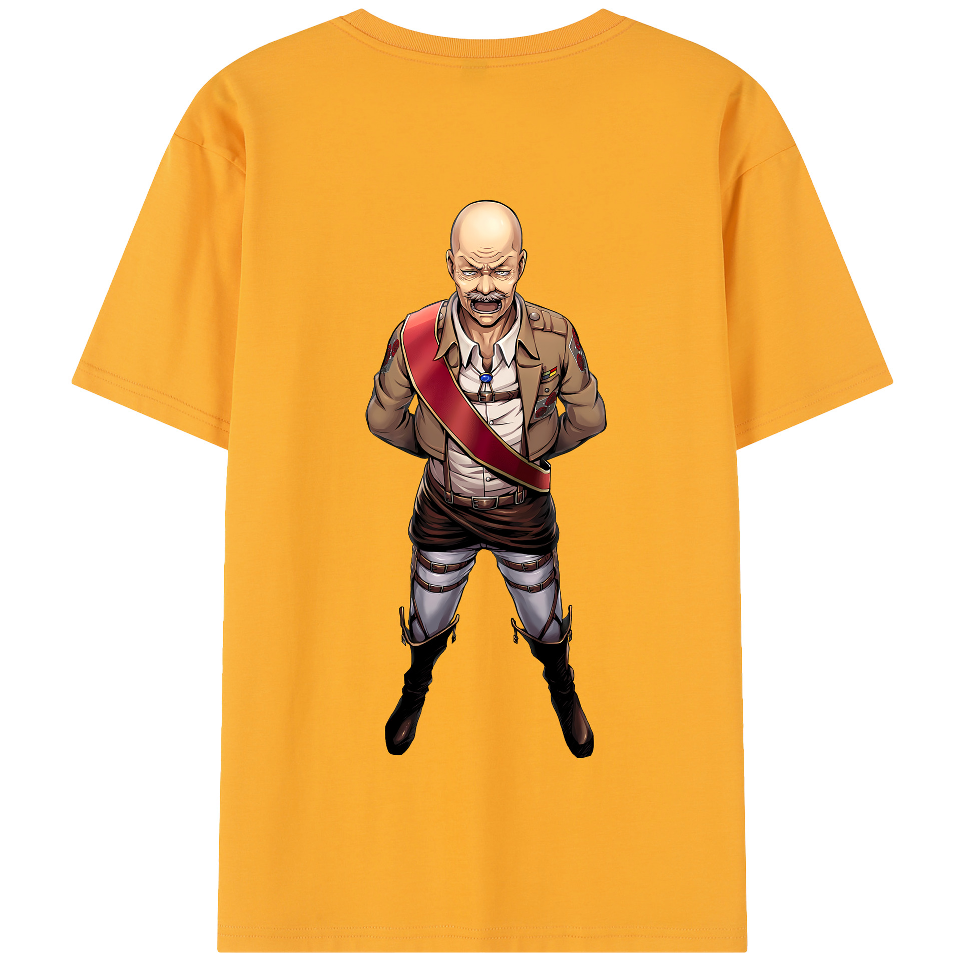 （画像用） 進撃の巨人 ドット·ピクシス Attack on Titan Dot Pixis 綿100％半袖Tシャツ（背面プリント）