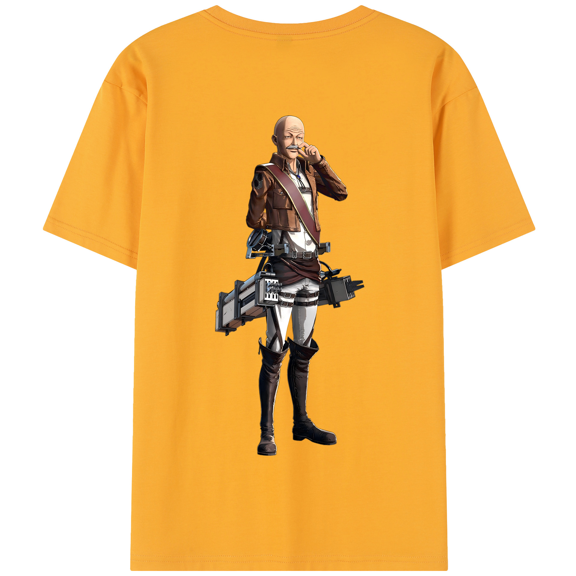 （画像用） 進撃の巨人 ドット·ピクシス Attack on Titan Dot Pixis 綿100％半袖Tシャツ（背面プリント）
