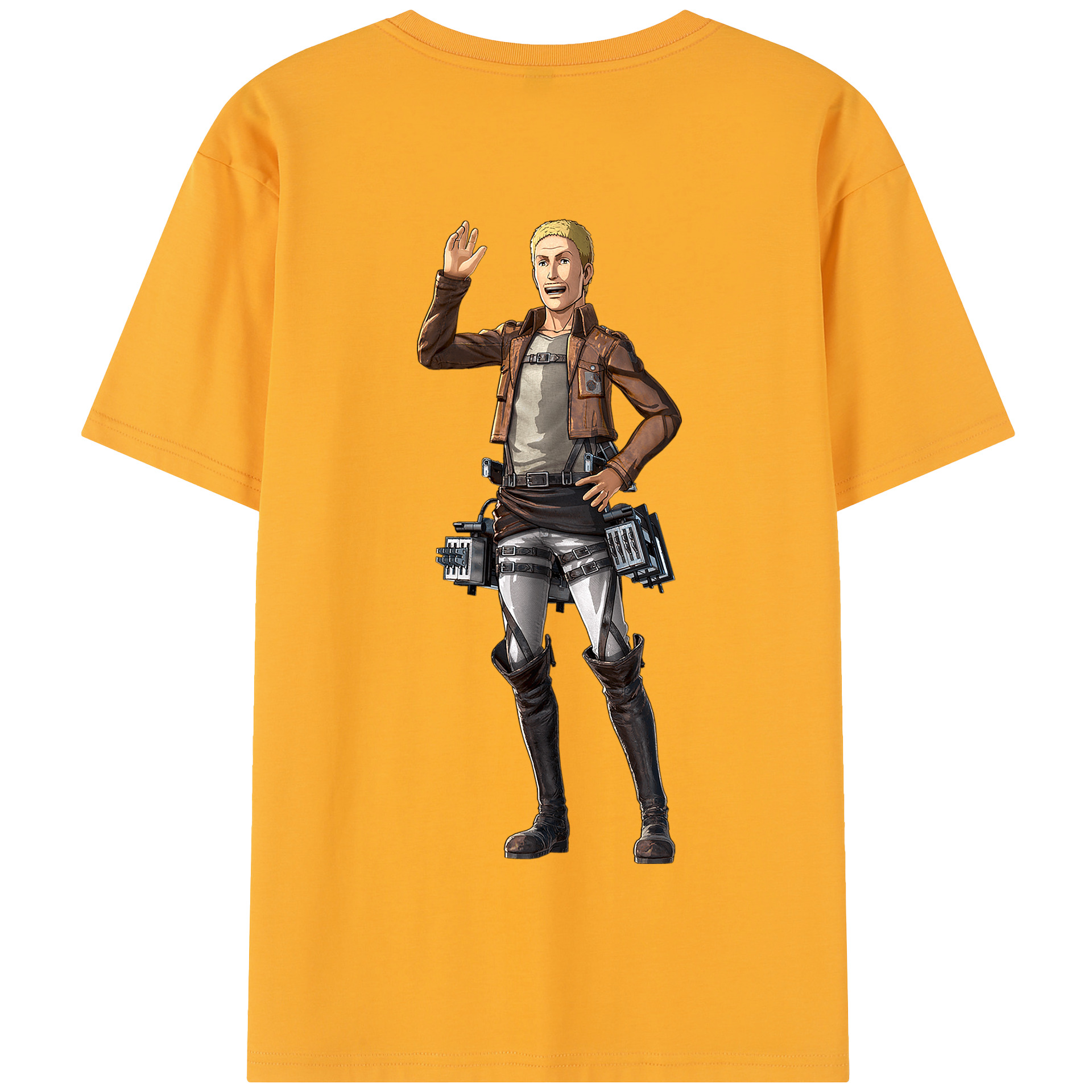 （画像用） 進撃の巨人 ハンネス Attack on Titan Hannes 綿100％半袖Tシャツ（背面プリント）