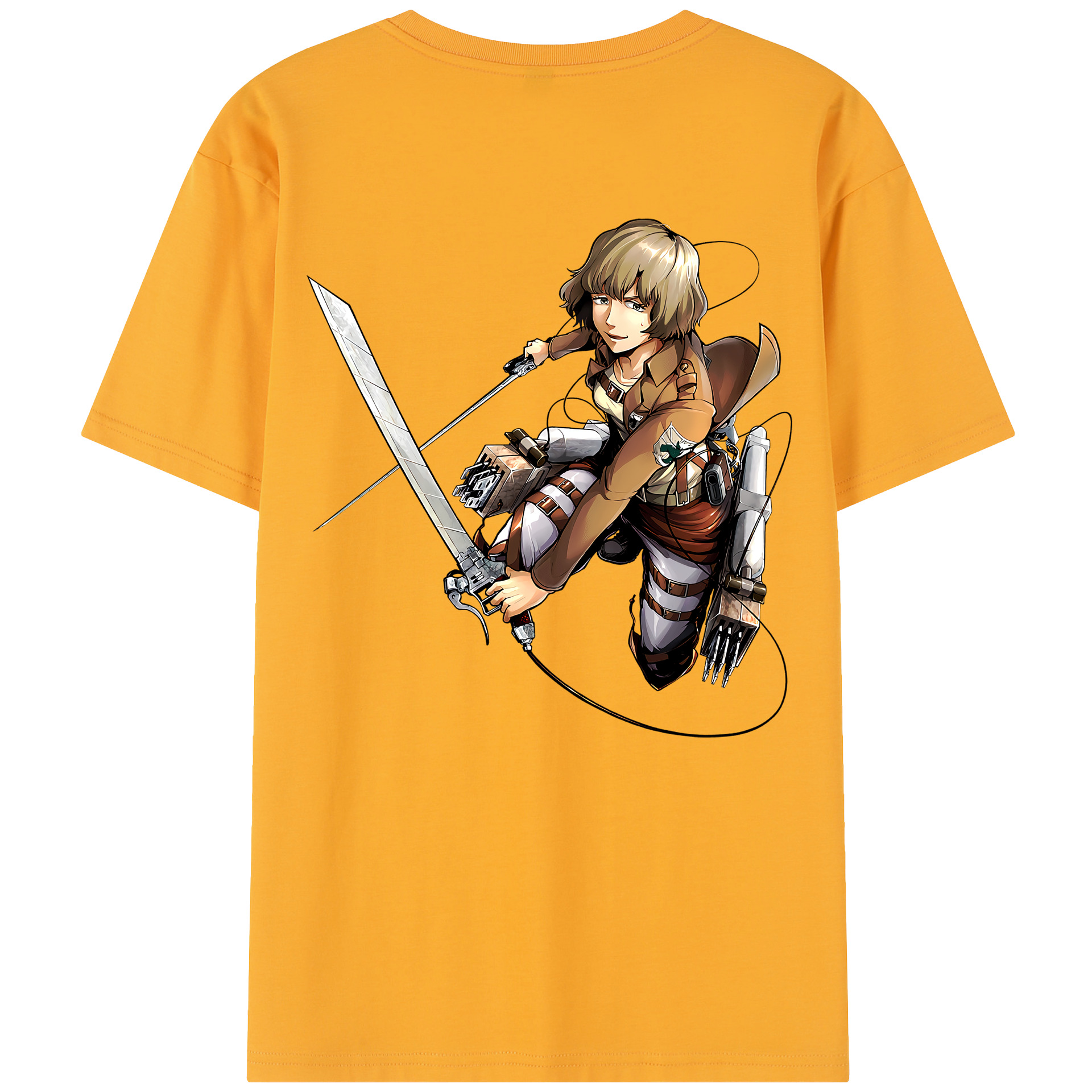 （画像用） 進撃の巨人 ヒツチ Attack on Titan Hitch 綿100％半袖Tシャツ（背面プリント）