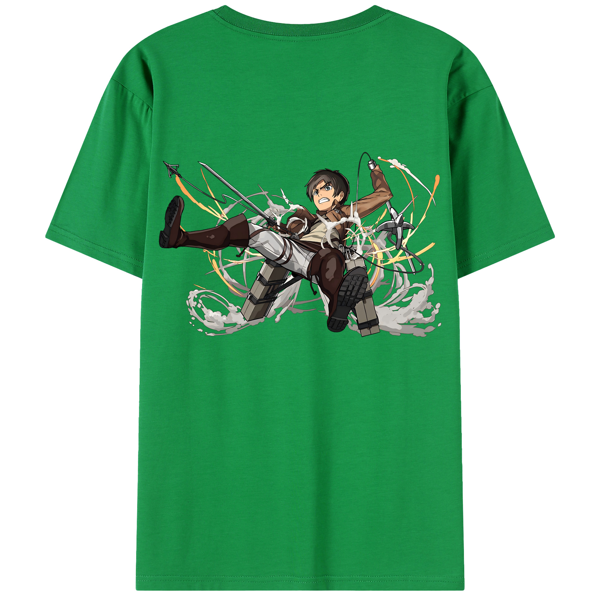 （画像用） 進撃の巨人 エレン･イェーガー Attack on Titan Eren Jäger 綿100％半袖Tシャツ（背面プリント）