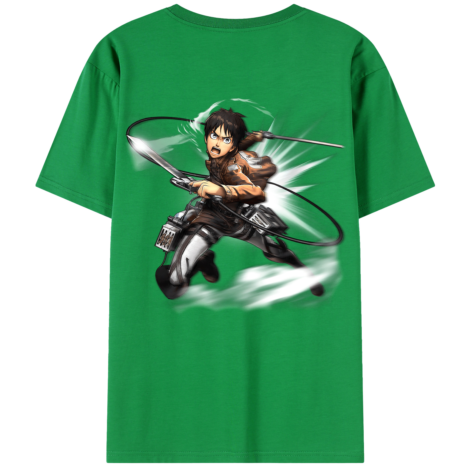 （画像用） 進撃の巨人 エレン･イェーガー Attack on Titan Eren Jäger 綿100％半袖Tシャツ（背面プリント）