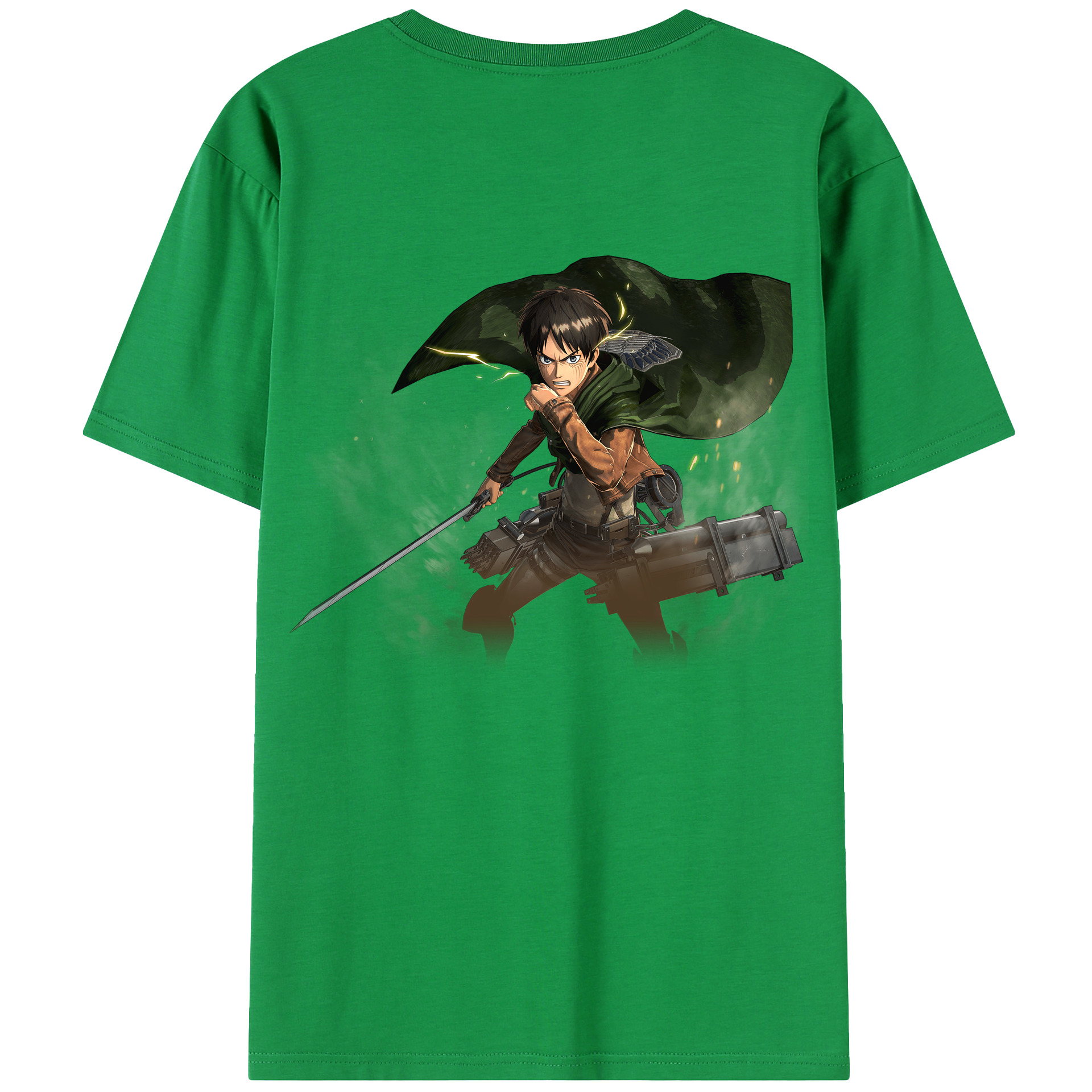 （画像用） 進撃の巨人 エレン･イェーガー Attack on Titan Eren Jäger 綿100％半袖Tシャツ（背面プリント）