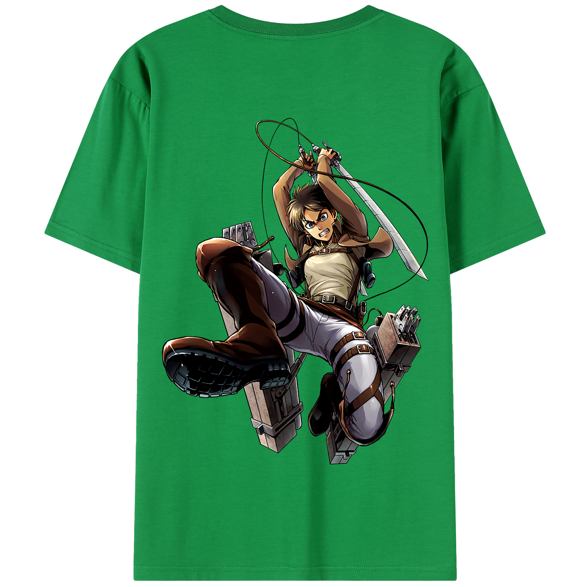 （画像用） 進撃の巨人 エレン･イェーガー Attack on Titan Eren Jäger 綿100％半袖Tシャツ（背面プリント）