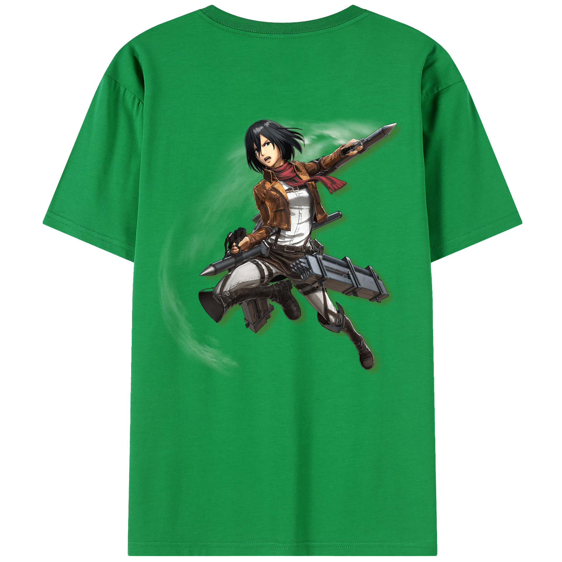 （画像用） 進撃の巨人 ミカサ·アッカーマン Attack on Titan Mikasa Ackerman 綿100％半袖Tシャツ（背面プリント）