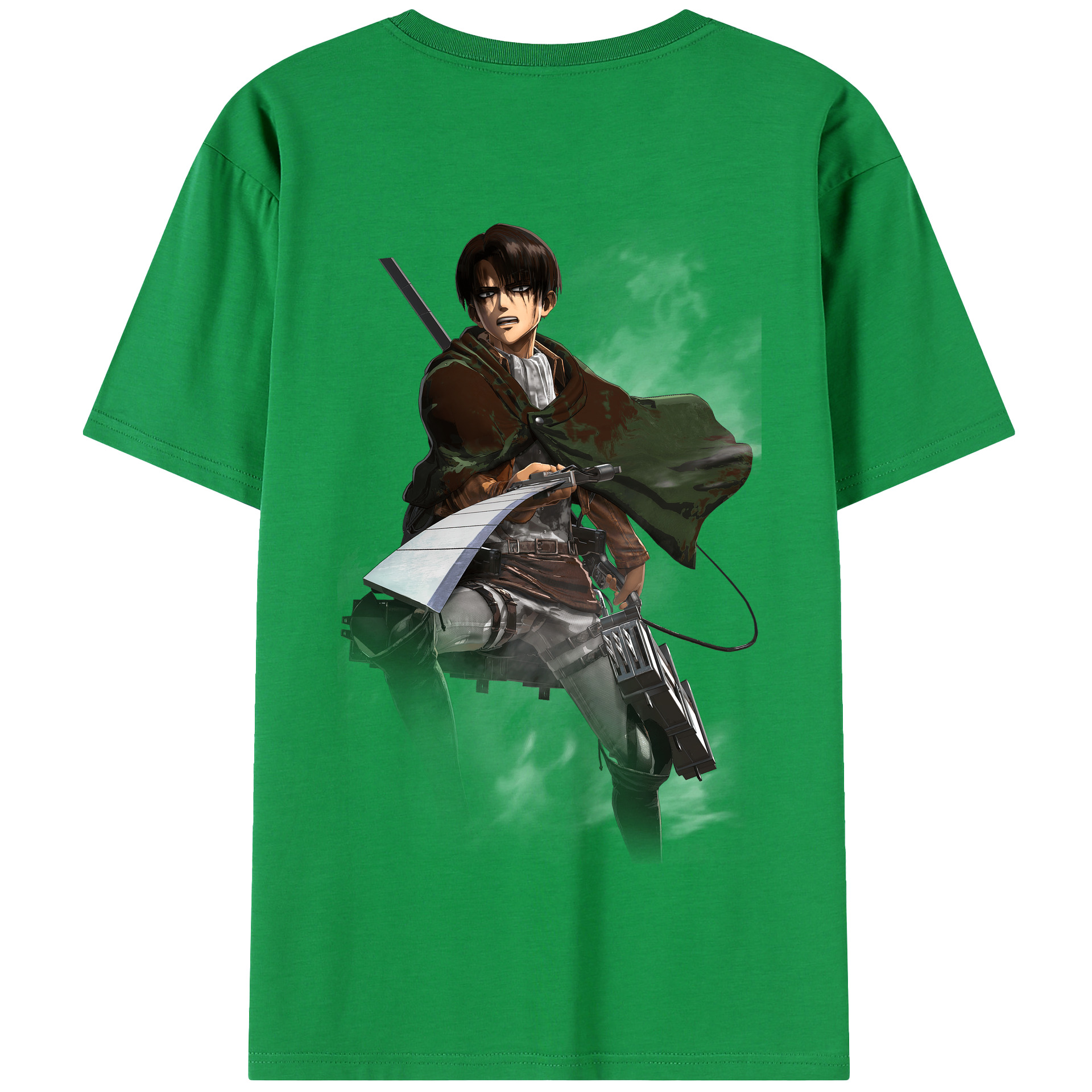 （画像用） 進撃の巨人 リヴァイ·アッカーマン Attack on Titan Levi Ackerman 綿100％半袖Tシャツ（背面プリント）