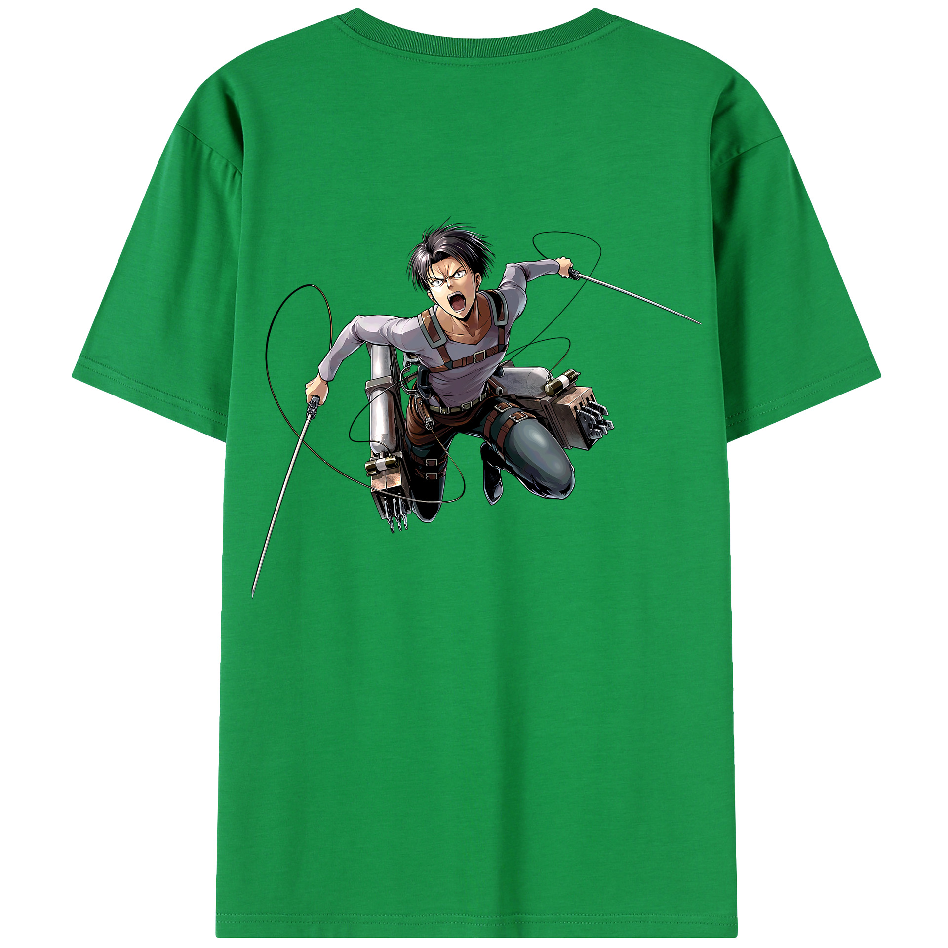 （画像用） 進撃の巨人 リヴァイ·アッカーマン Attack on Titan Levi Ackerman 綿100％半袖Tシャツ（背面プリント）