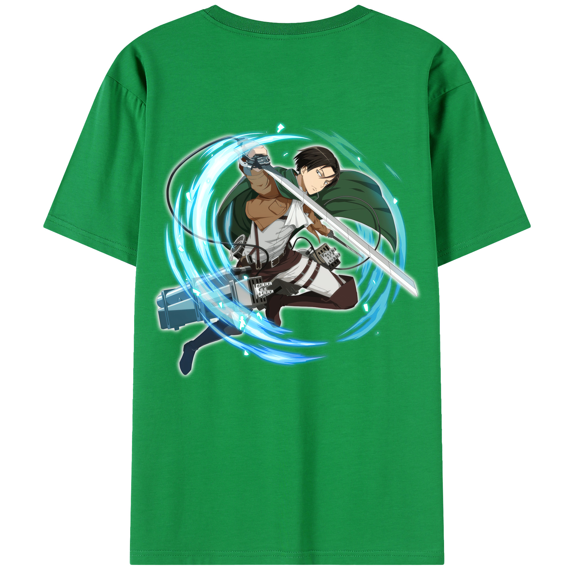 （画像用） 進撃の巨人 リヴァイ·アッカーマン Attack on Titan Levi Ackerman 綿100％半袖Tシャツ（背面プリント）