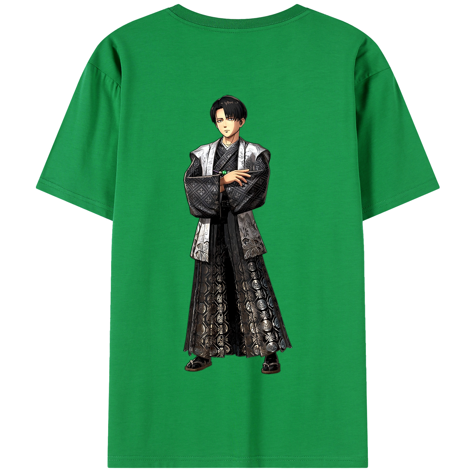 （画像用） 進撃の巨人 リヴァイ·アッカーマン Attack on Titan Levi Ackerman 綿100％半袖Tシャツ（背面プリント）