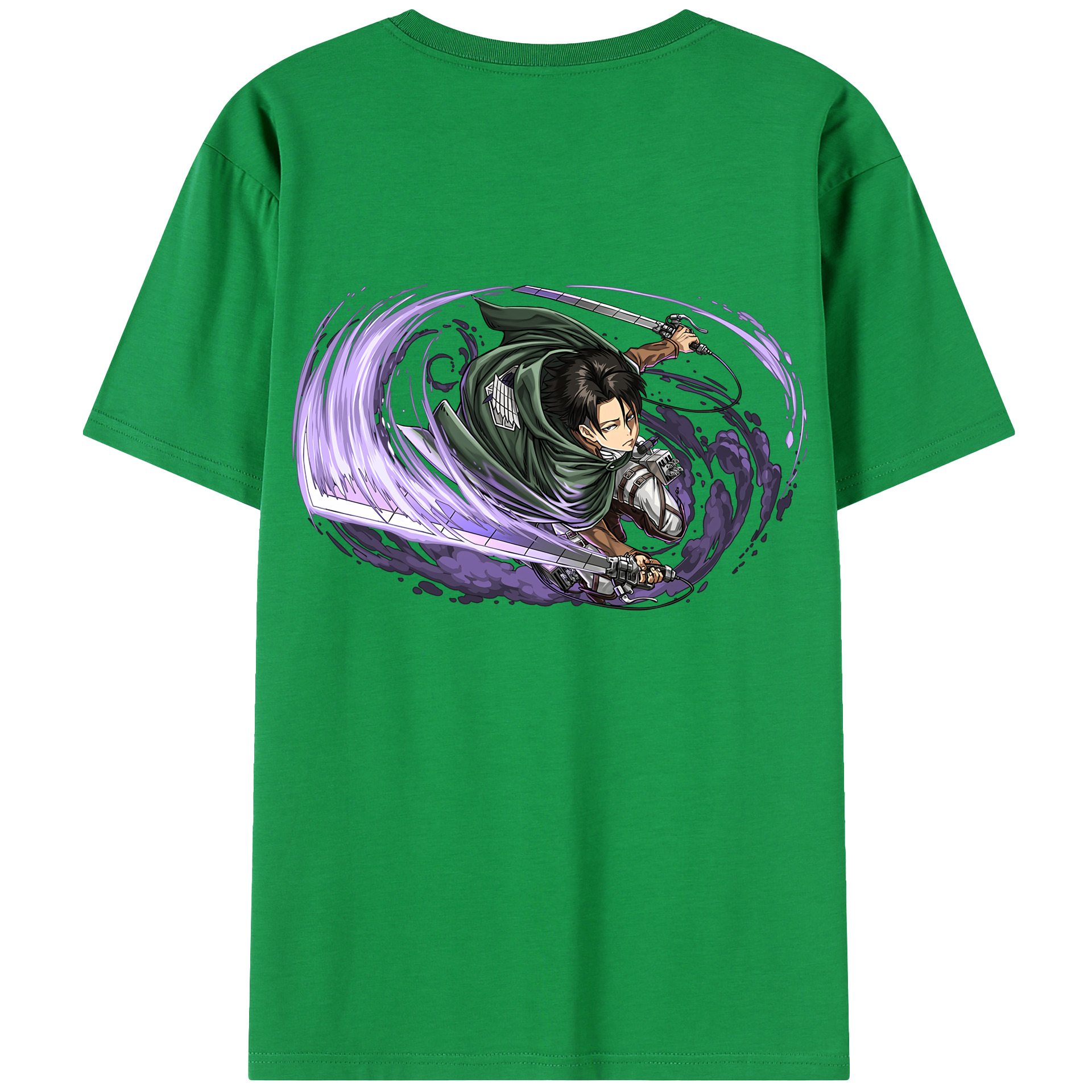 （画像用） 進撃の巨人 リヴァイ·アッカーマン Attack on Titan Levi Ackerman 綿100％半袖Tシャツ（背面プリント）