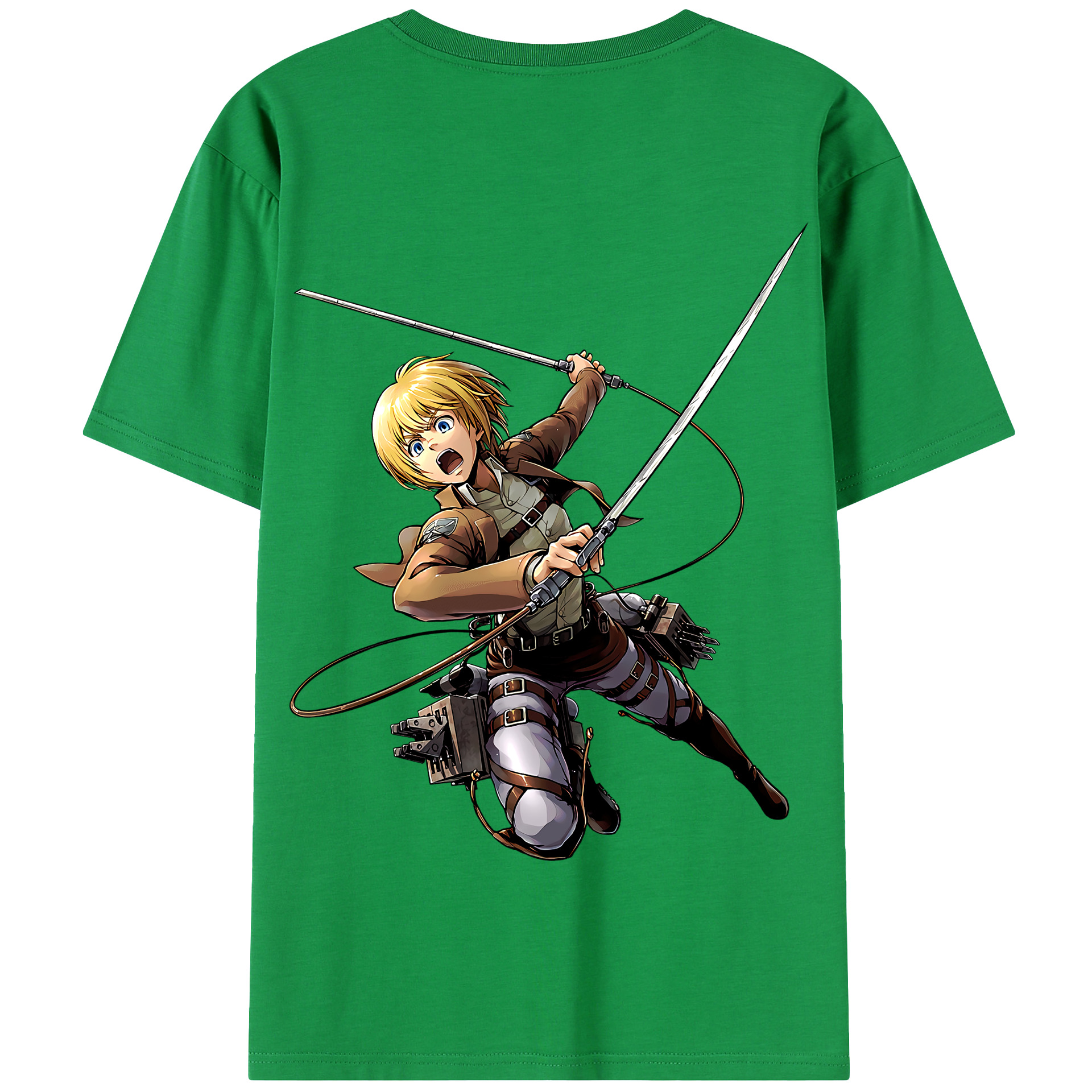 （画像用） 進撃の巨人 アルミン·アルレルト Attack on Titan Armin Arlert 綿100％半袖Tシャツ（背面プリント）