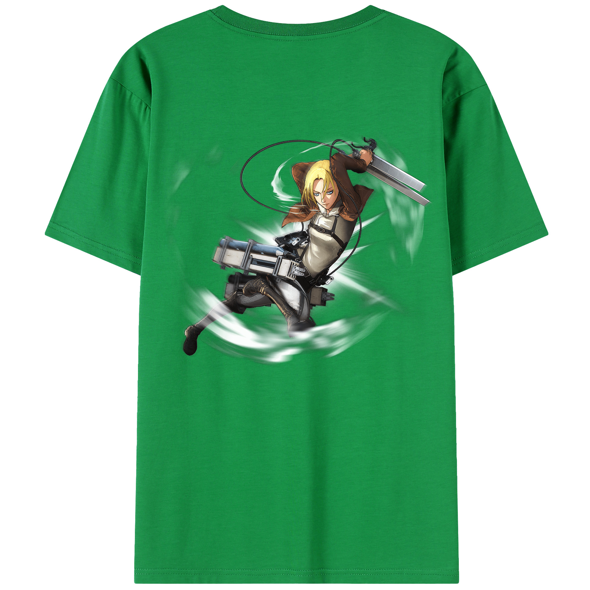 （画像用） 進撃の巨人 アニ・レオンハート Attack on Titan Annie Leonhart 綿100％半袖Tシャツ（背面プリント）