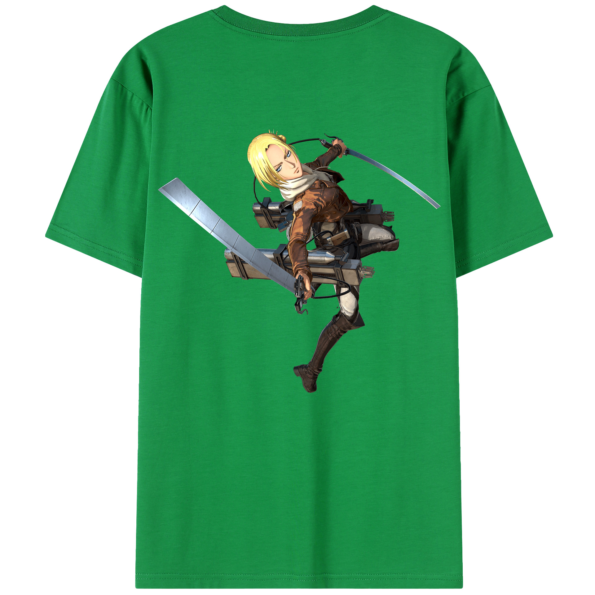（画像用） 進撃の巨人 アニ・レオンハート Attack on Titan Annie Leonhart 綿100％半袖Tシャツ（背面プリント）