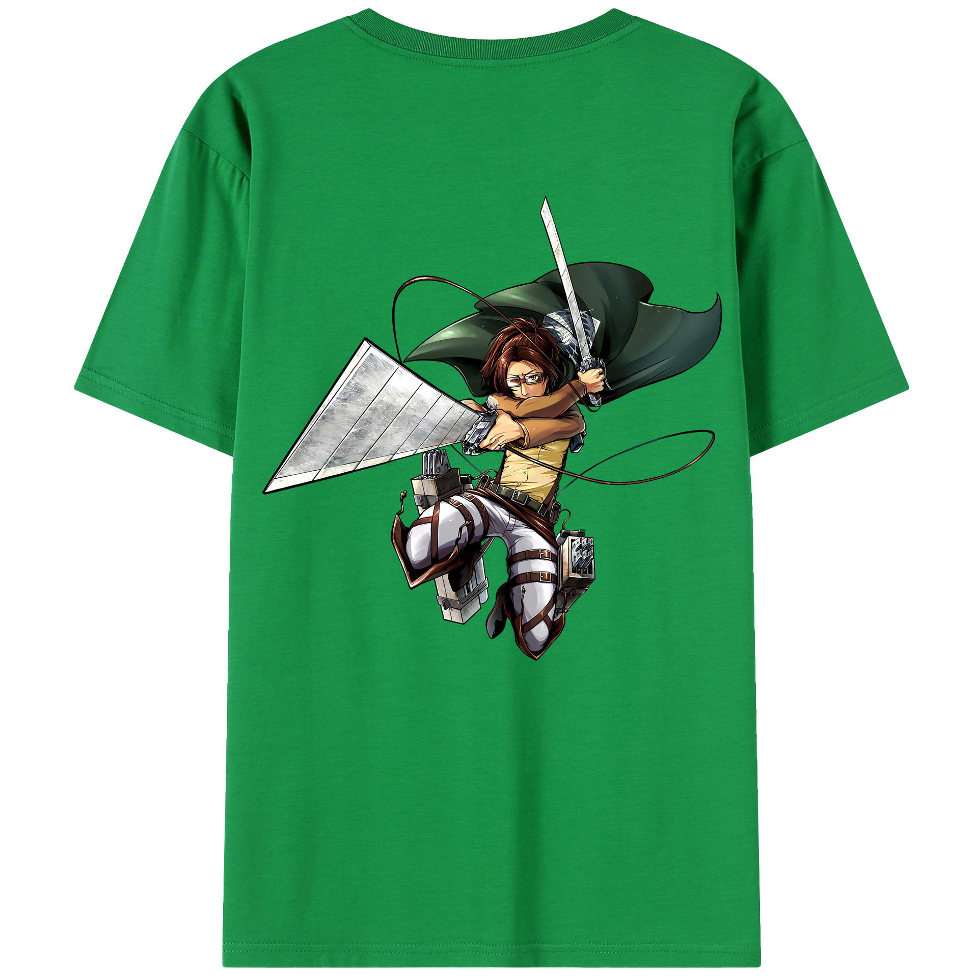 （画像用） 進撃の巨人 ハンジ·ゾエ Attack on Titan Hanji Zoe 綿100％半袖Tシャツ（背面プリント）