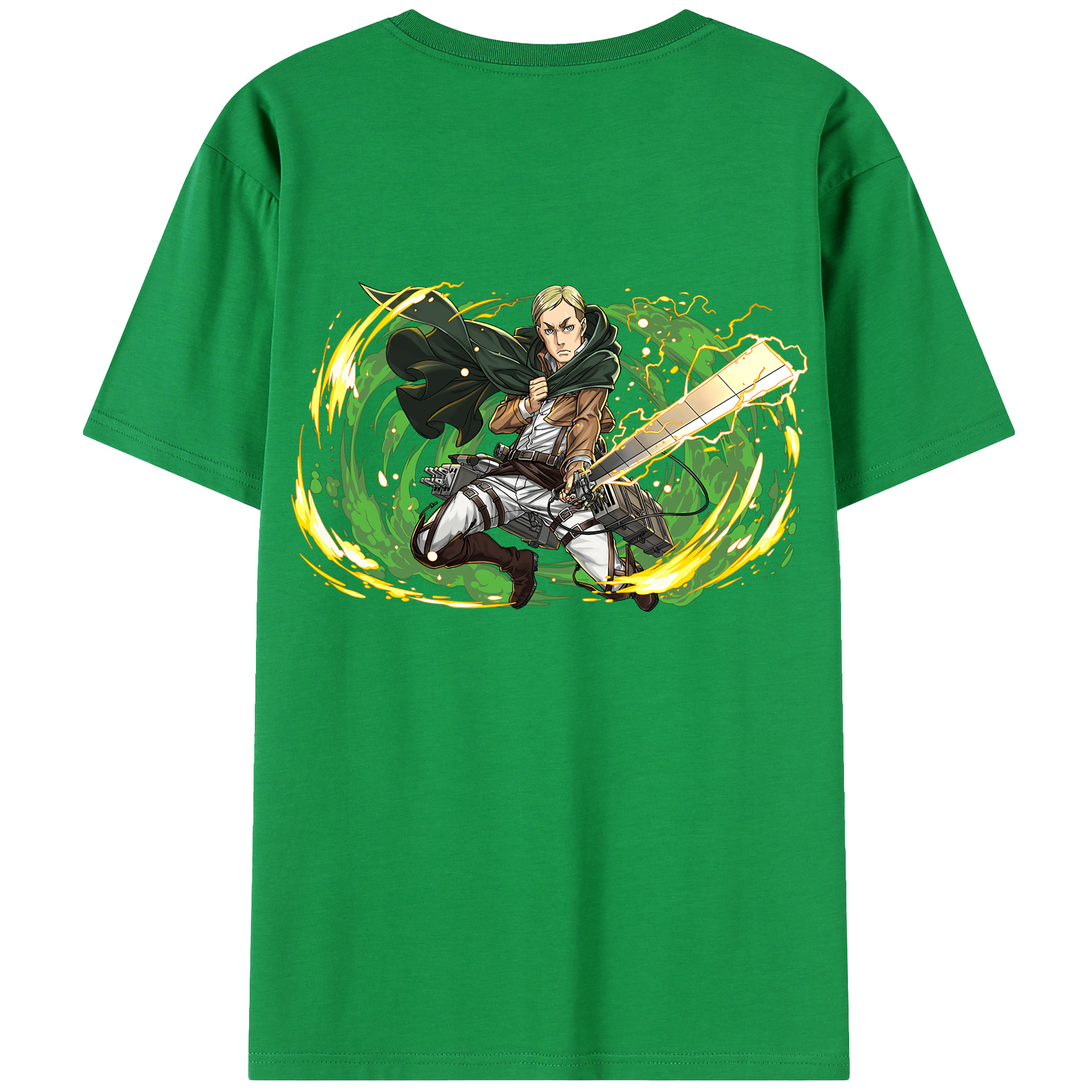 （画像用） 進撃の巨人 エルヴィン・スミス Attack on Titan Erwin Smith 綿100％半袖Tシャツ（背面プリント）