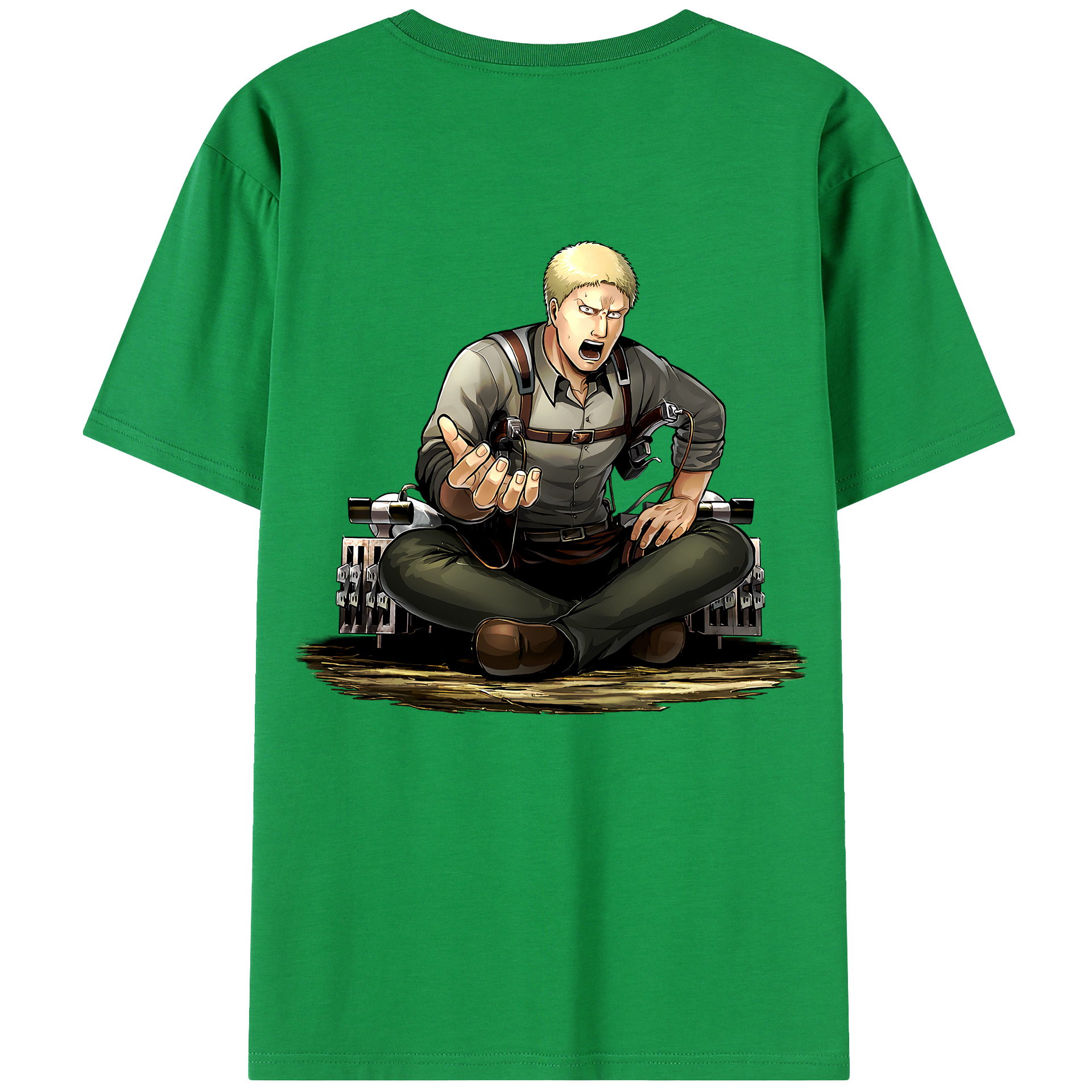 （画像用） 進撃の巨人 ライナー・ブラウン Attack on Titan Reiner Braun 綿100％半袖Tシャツ（背面プリント）