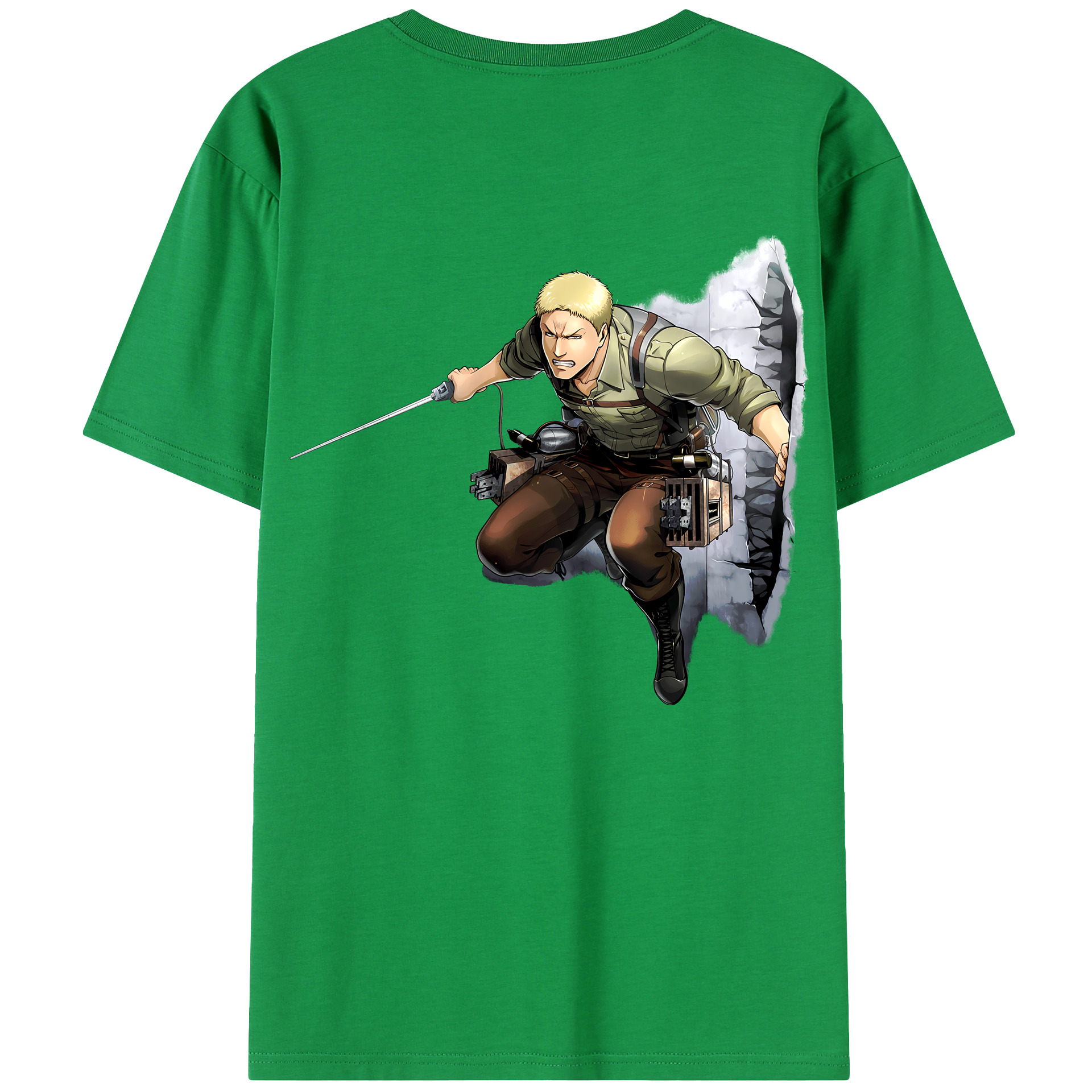 （画像用） 進撃の巨人 ライナー・ブラウン Attack on Titan Reiner Braun 綿100％半袖Tシャツ（背面プリント）