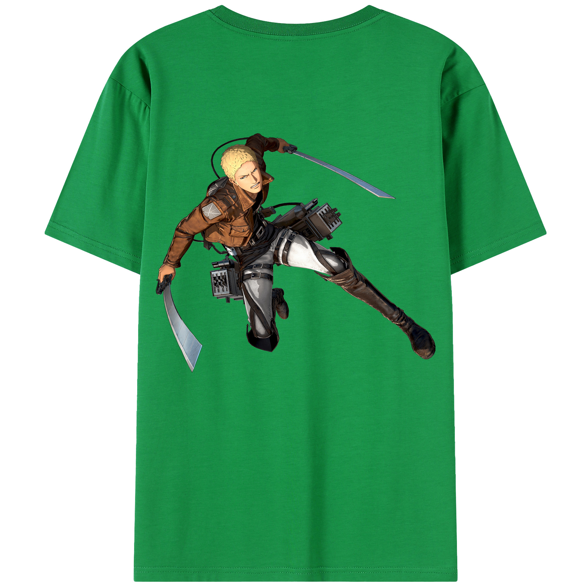（画像用） 進撃の巨人 ライナー・ブラウン Attack on Titan Reiner Braun 綿100％半袖Tシャツ（背面プリント）