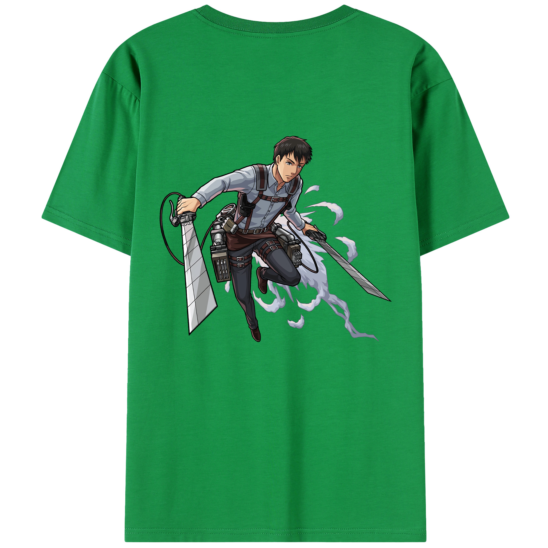 （画像用） 進撃の巨人 ベルトルト・フーバー Attack on Titan Bertholdt Hoover 綿100％半袖Tシャツ（背面プリント）