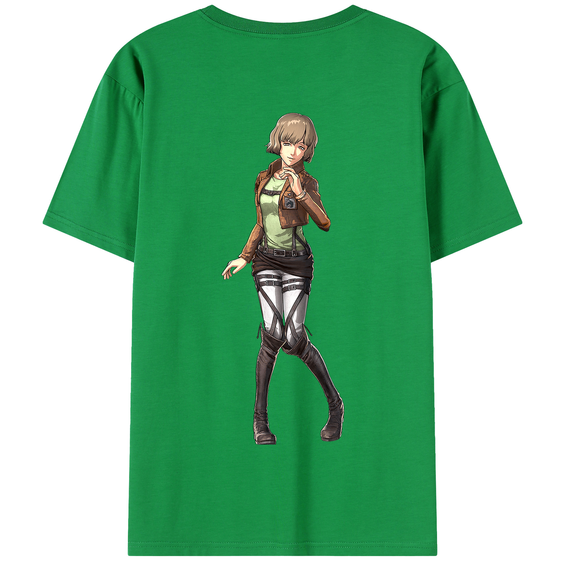 （画像用） 進撃の巨人 ヒツチ Attack on Titan Hitch 綿100％半袖Tシャツ（背面プリント）