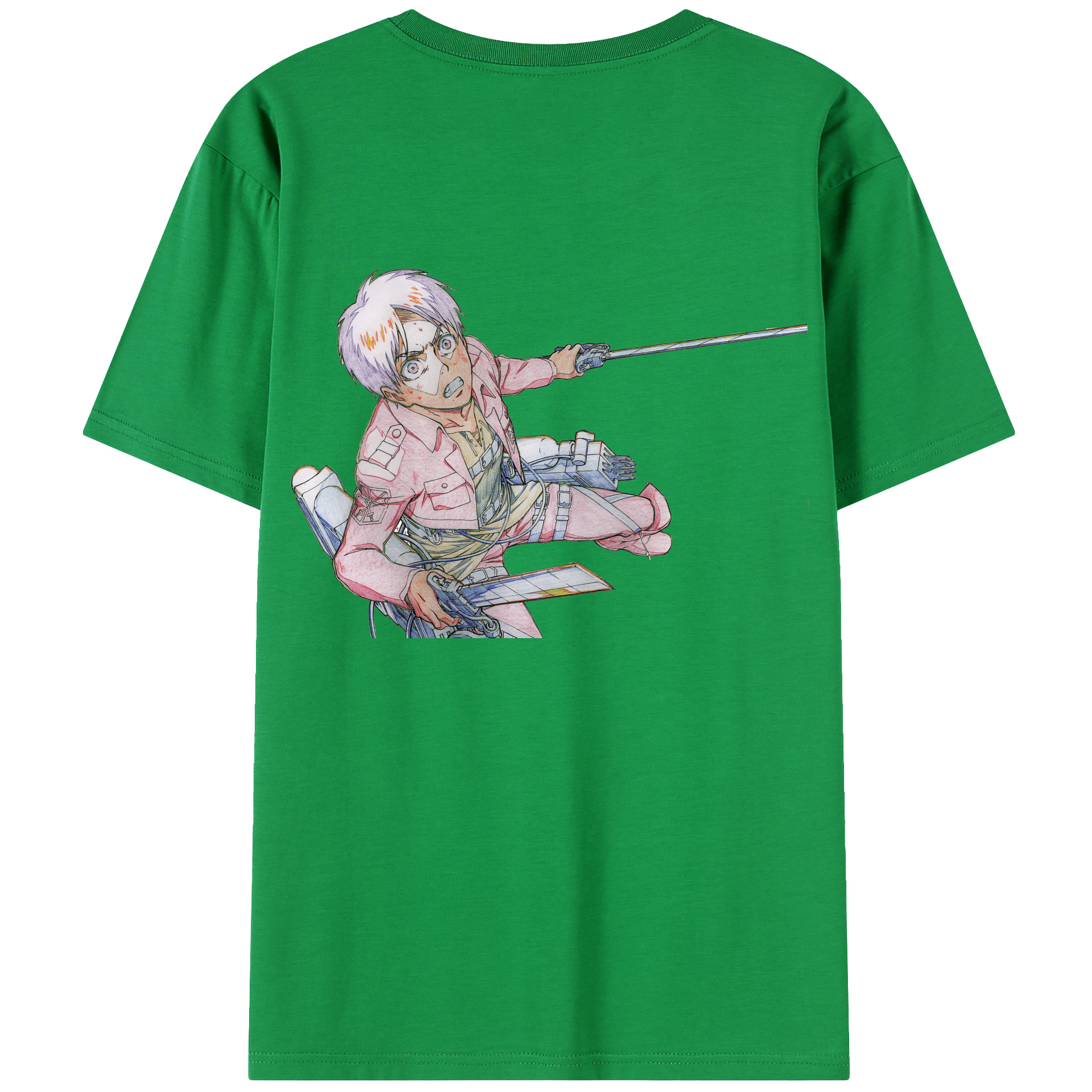 （画像用） 進撃の巨人 エレン･イェーガー Attack on Titan Eren Jäger 綿100％半袖Tシャツ（背面プリント）