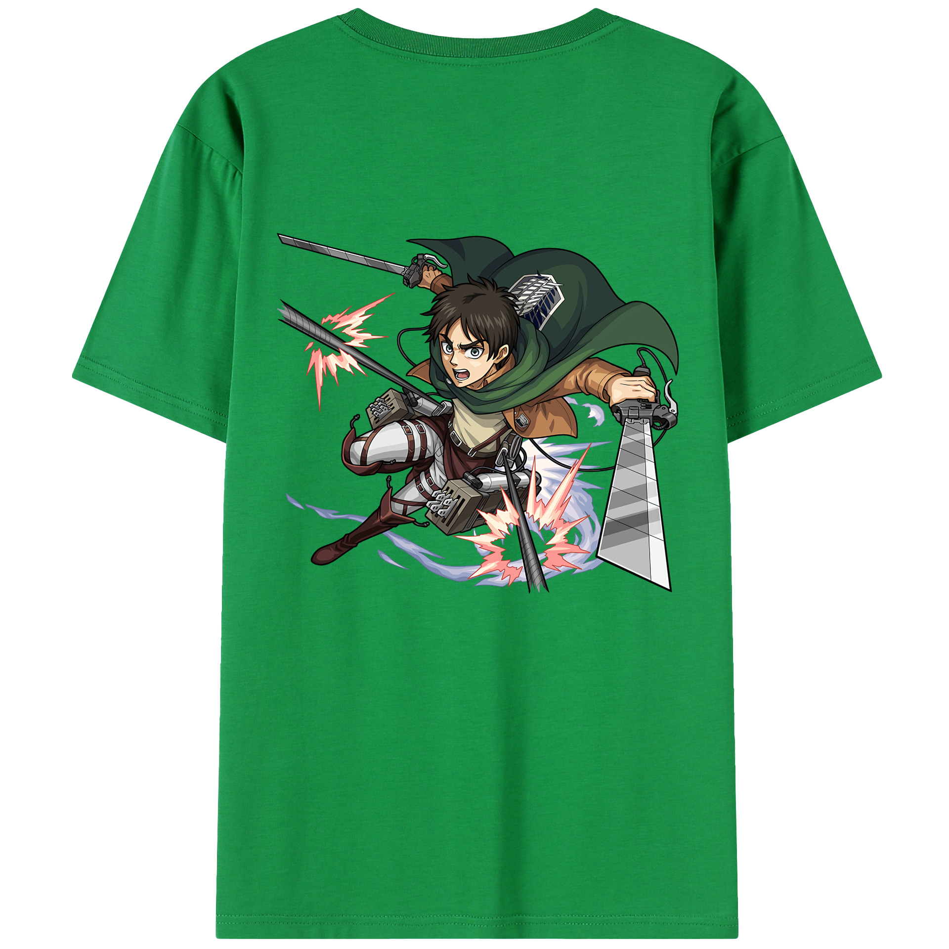 （画像用） 進撃の巨人 エレン･イェーガー Attack on Titan Eren Jäger 綿100％半袖Tシャツ（背面プリント）