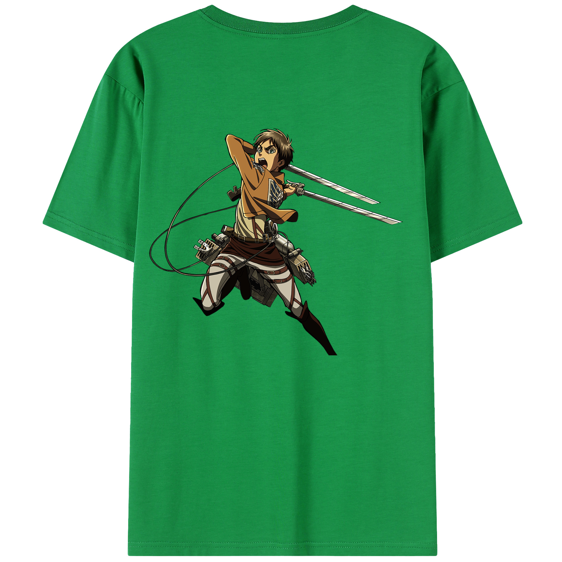 （画像用） 進撃の巨人 エレン･イェーガー Attack on Titan Eren Jäger 綿100％半袖Tシャツ（背面プリント）
