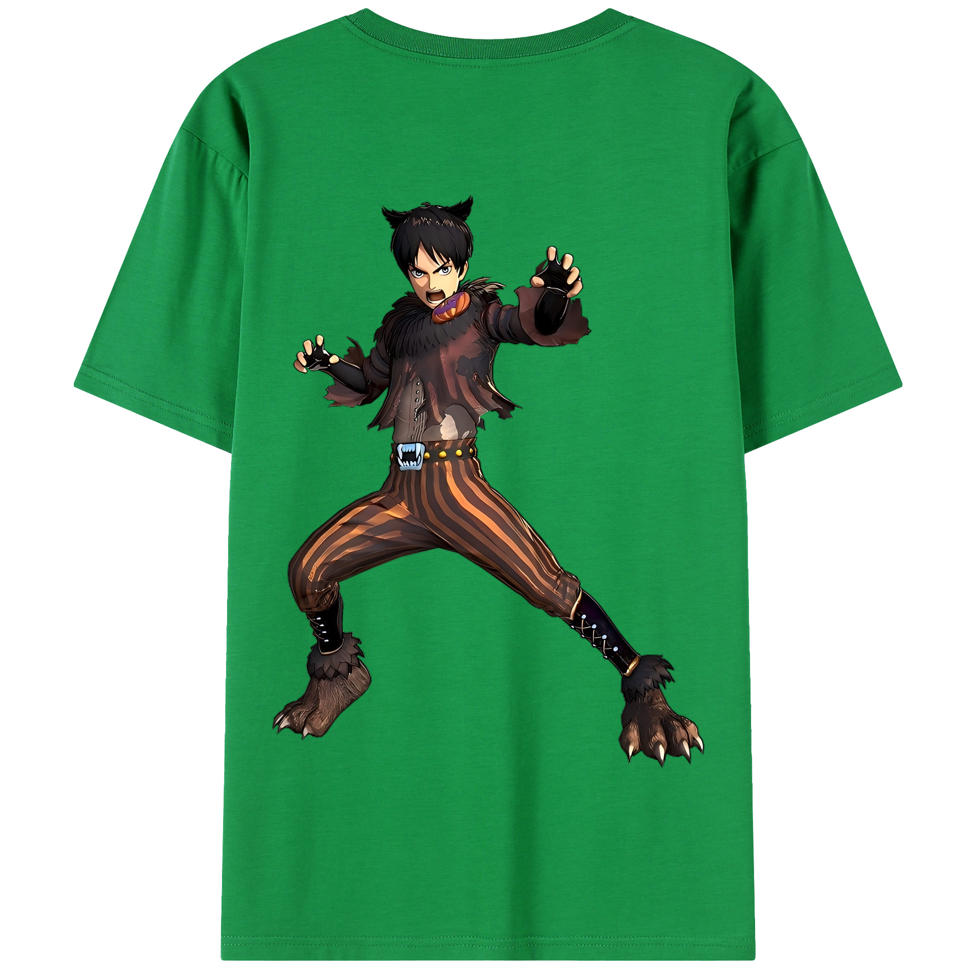 （画像用） 進撃の巨人 エレン･イェーガー Attack on Titan Eren Jäger 綿100％半袖Tシャツ（背面プリント）