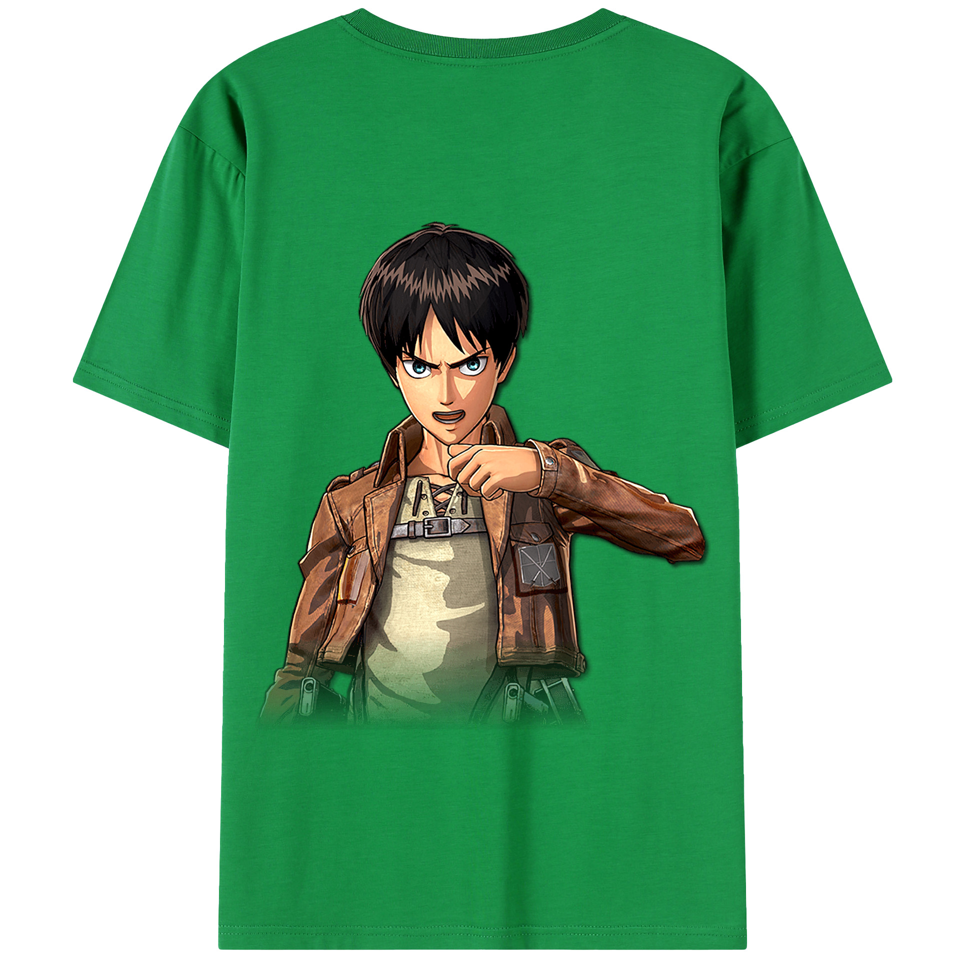 （画像用） 進撃の巨人 エレン･イェーガー Attack on Titan Eren Jäger 綿100％半袖Tシャツ（背面プリント）