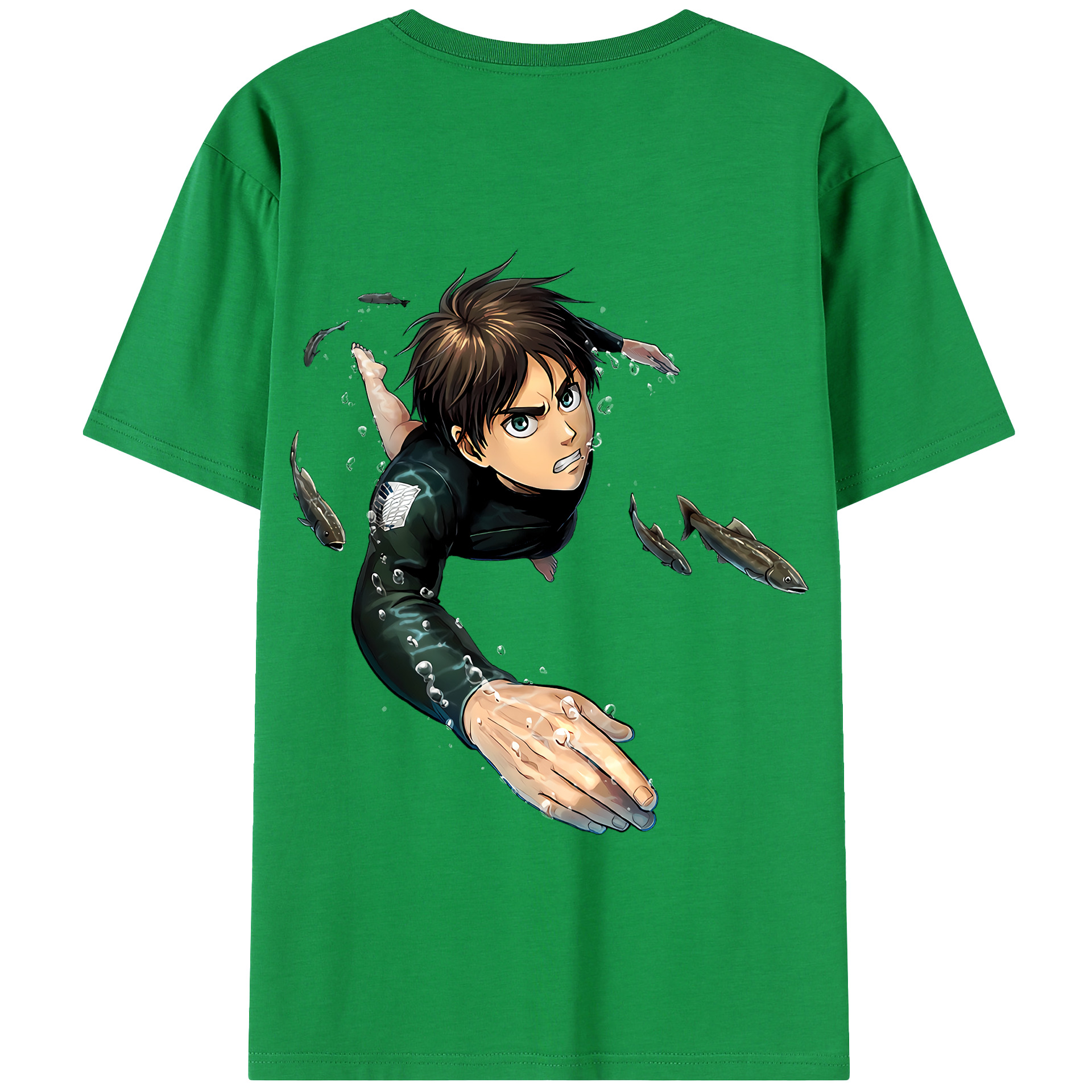 （画像用） 進撃の巨人 エレン･イェーガー Attack on Titan Eren Jäger 綿100％半袖Tシャツ（背面プリント）