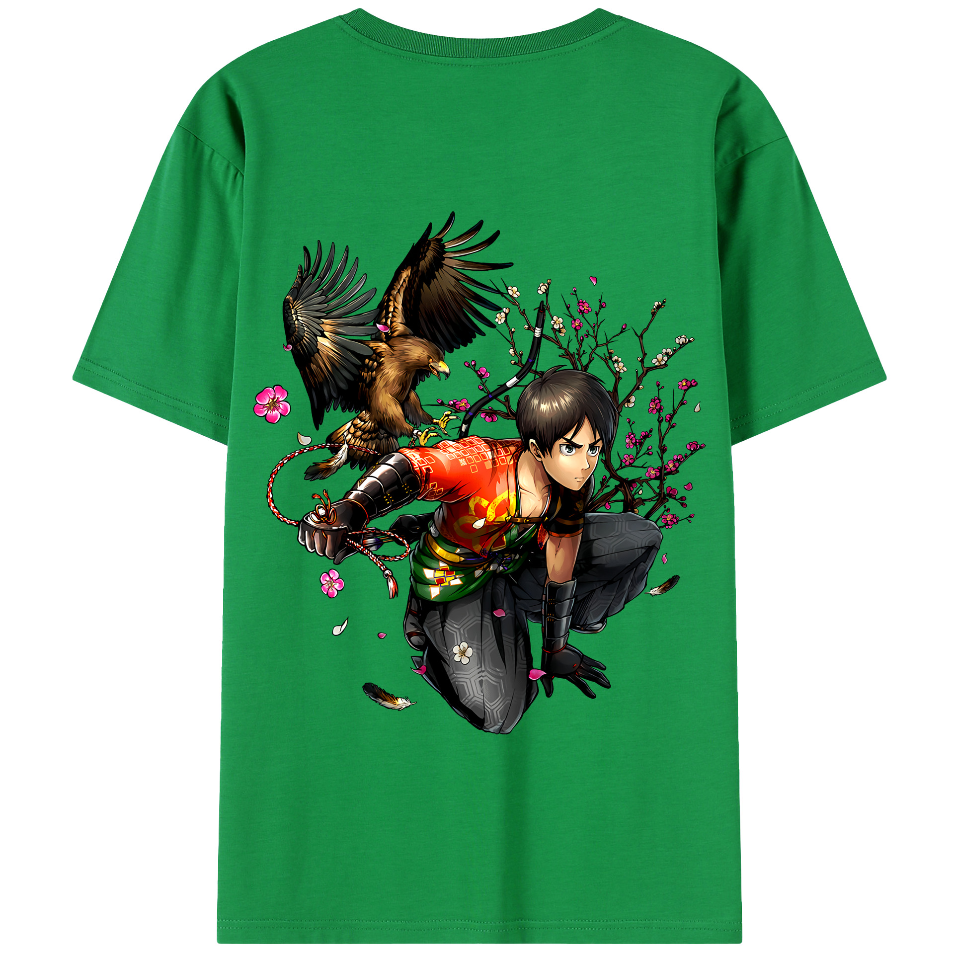 （画像用） 進撃の巨人 エレン･イェーガー Attack on Titan Eren Jäger 綿100％半袖Tシャツ（背面プリント）