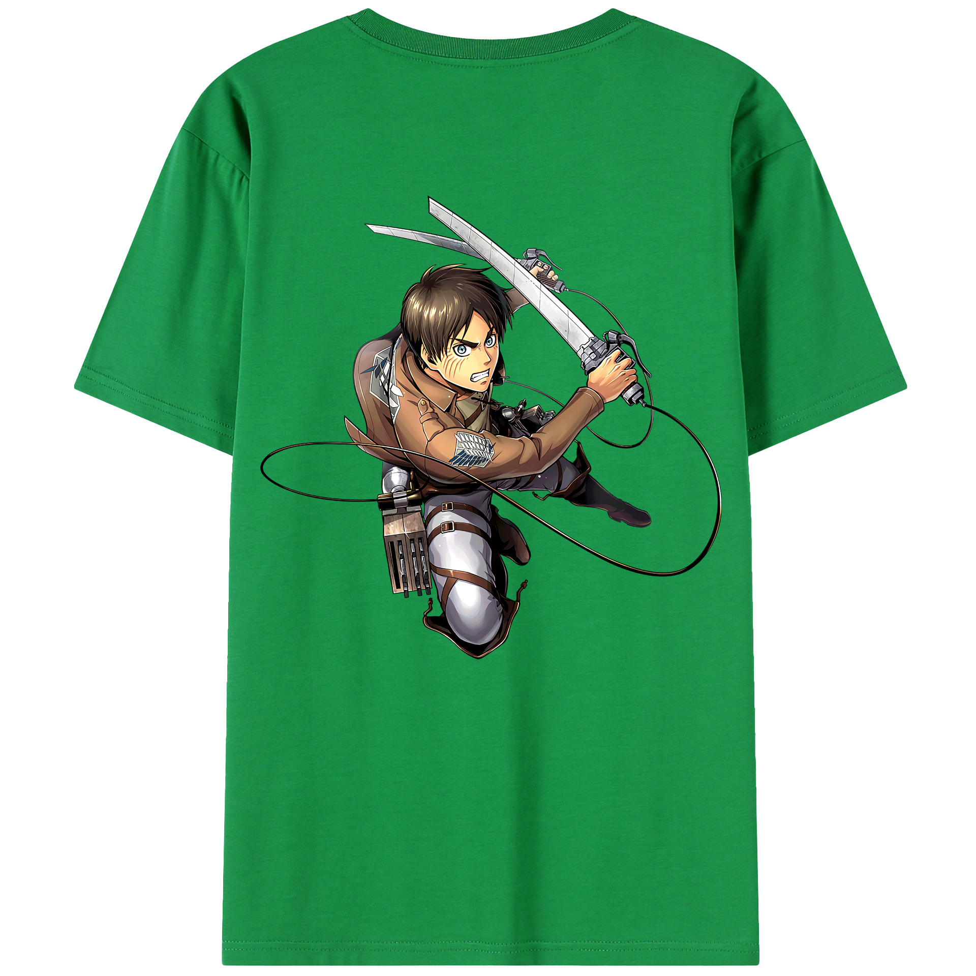 （画像用） 進撃の巨人 エレン･イェーガー Attack on Titan Eren Jäger 綿100％半袖Tシャツ（背面プリント）