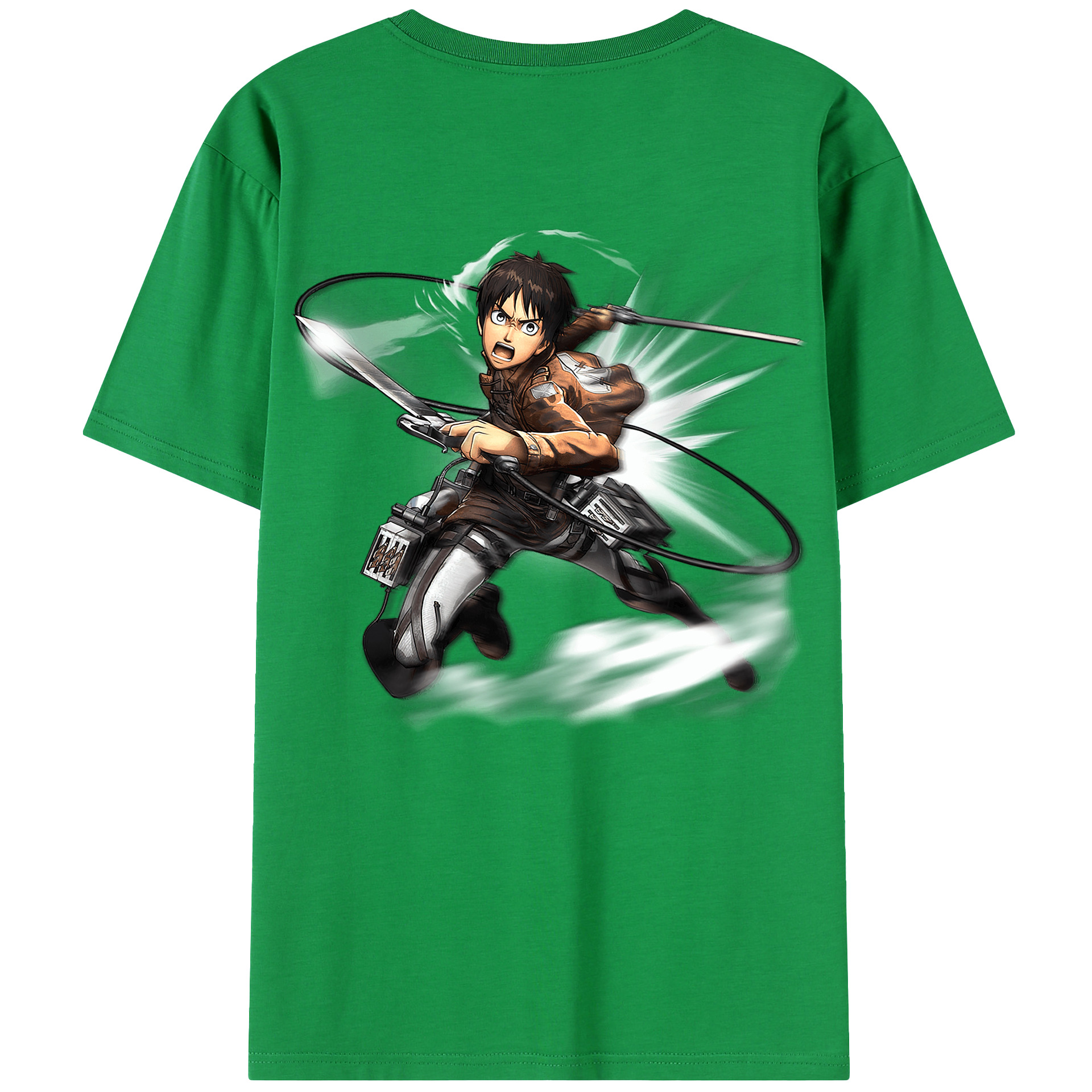 （画像用） 進撃の巨人 エレン･イェーガー Attack on Titan Eren Jäger 綿100％半袖Tシャツ（背面プリント）