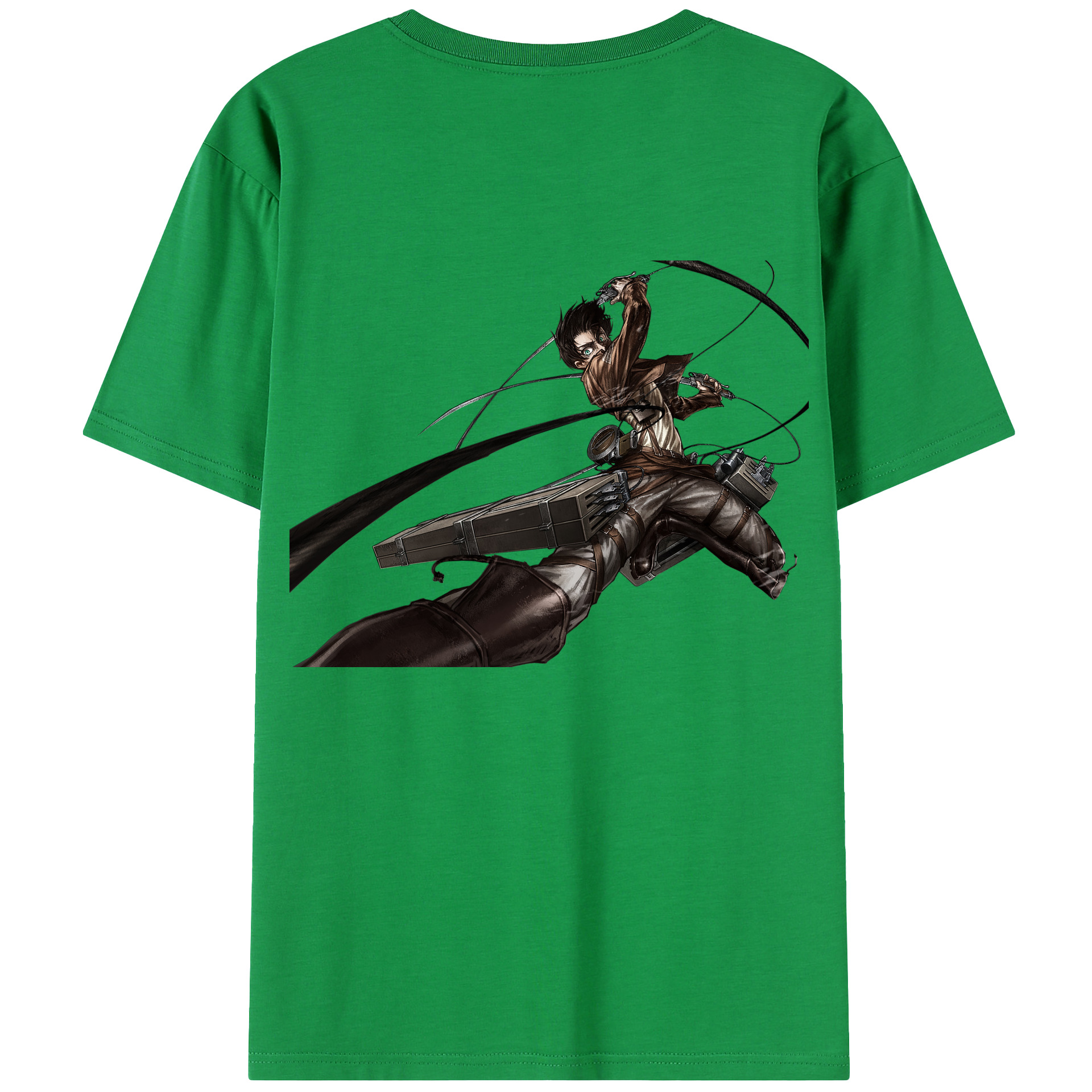 （画像用） 進撃の巨人 エレン･イェーガー Attack on Titan Eren Jäger 綿100％半袖Tシャツ（背面プリント）